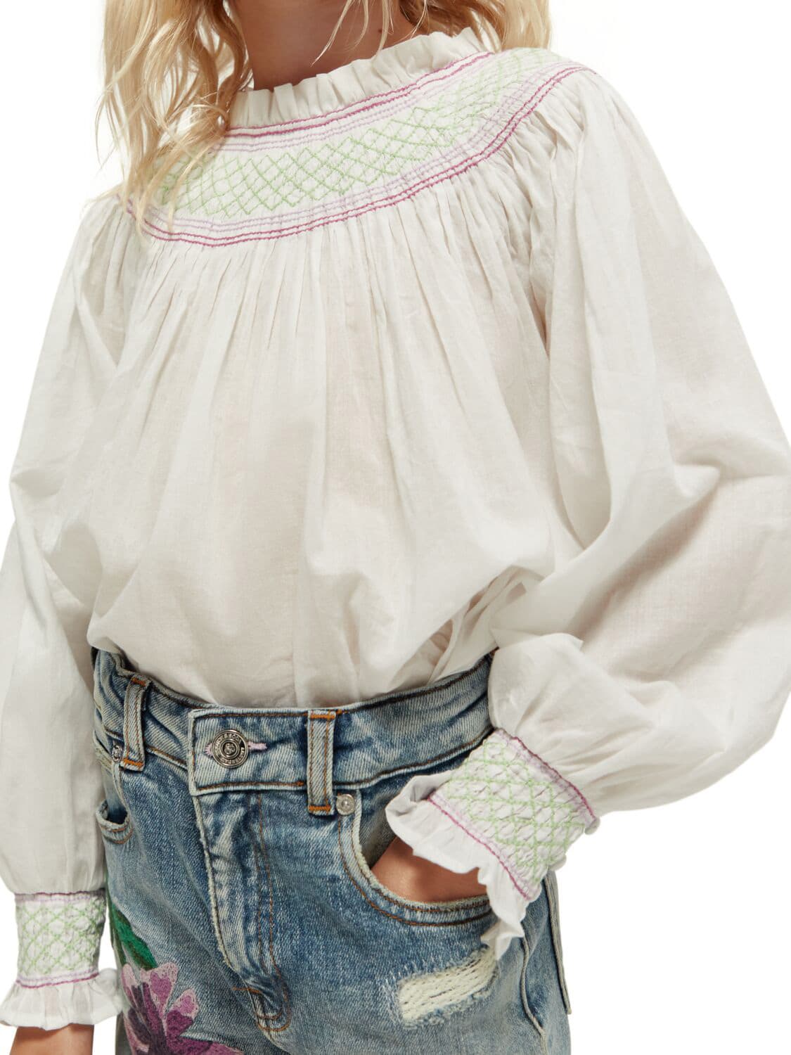 Scotch & Soda Kids blouse White in White 6709518972-7.jpg | NICKIS.com