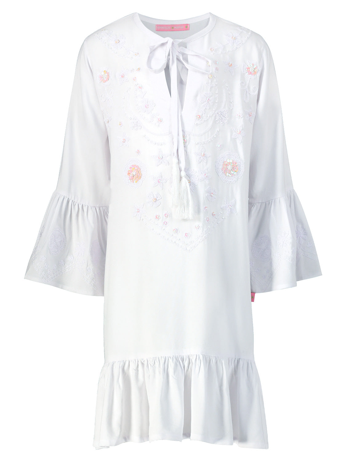 Spinach Mafia Kids dress White in White 6709589712-1.jpg | NICKIS.com