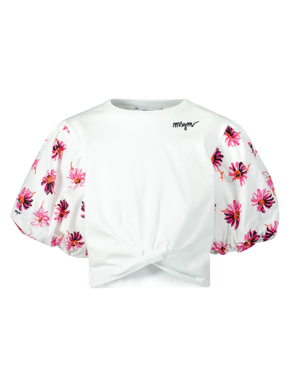 MSGM Kids t-shirt White in White 6709598002-1.jpg | NICKIS.com