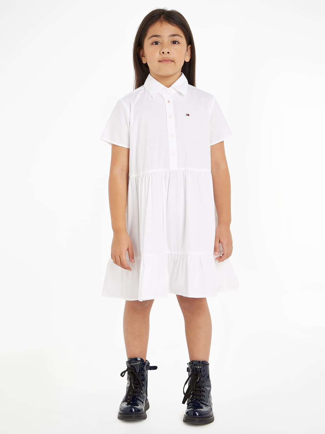 Tommy Hilfiger Kids dress Tiered White in White 6709974504-2.jpg | NICKIS.com