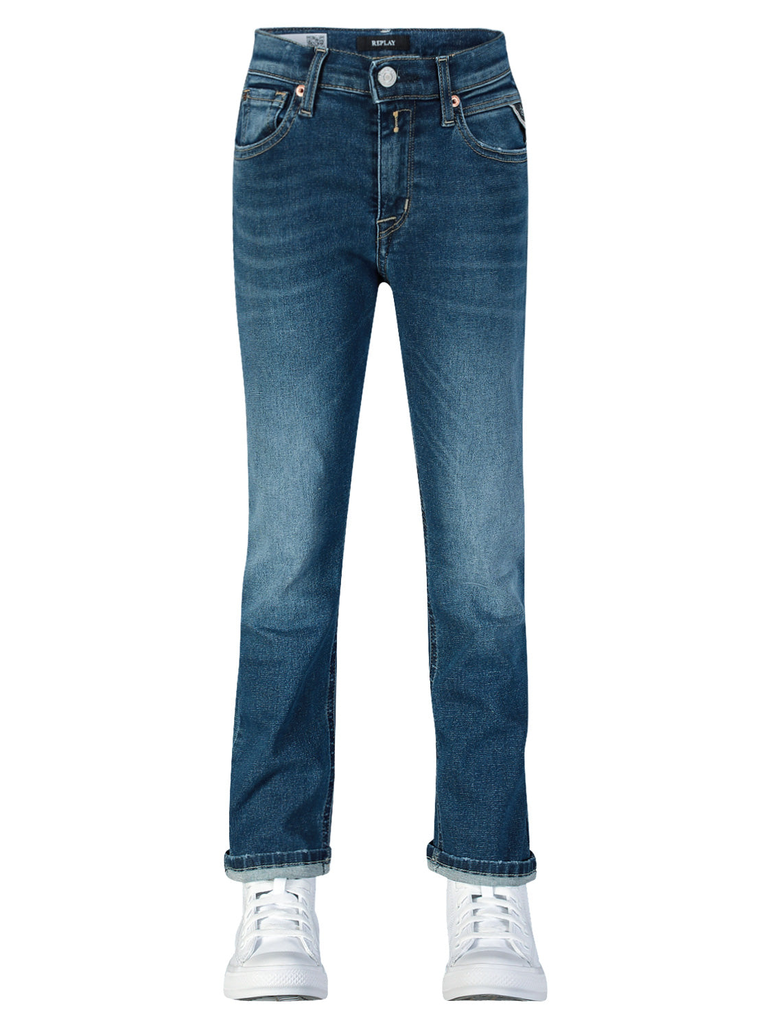 Replay & Sons Kids jeans Hyperflex Re-Used Blue in Blue 6800351524-4.jpg | NICKIS.com