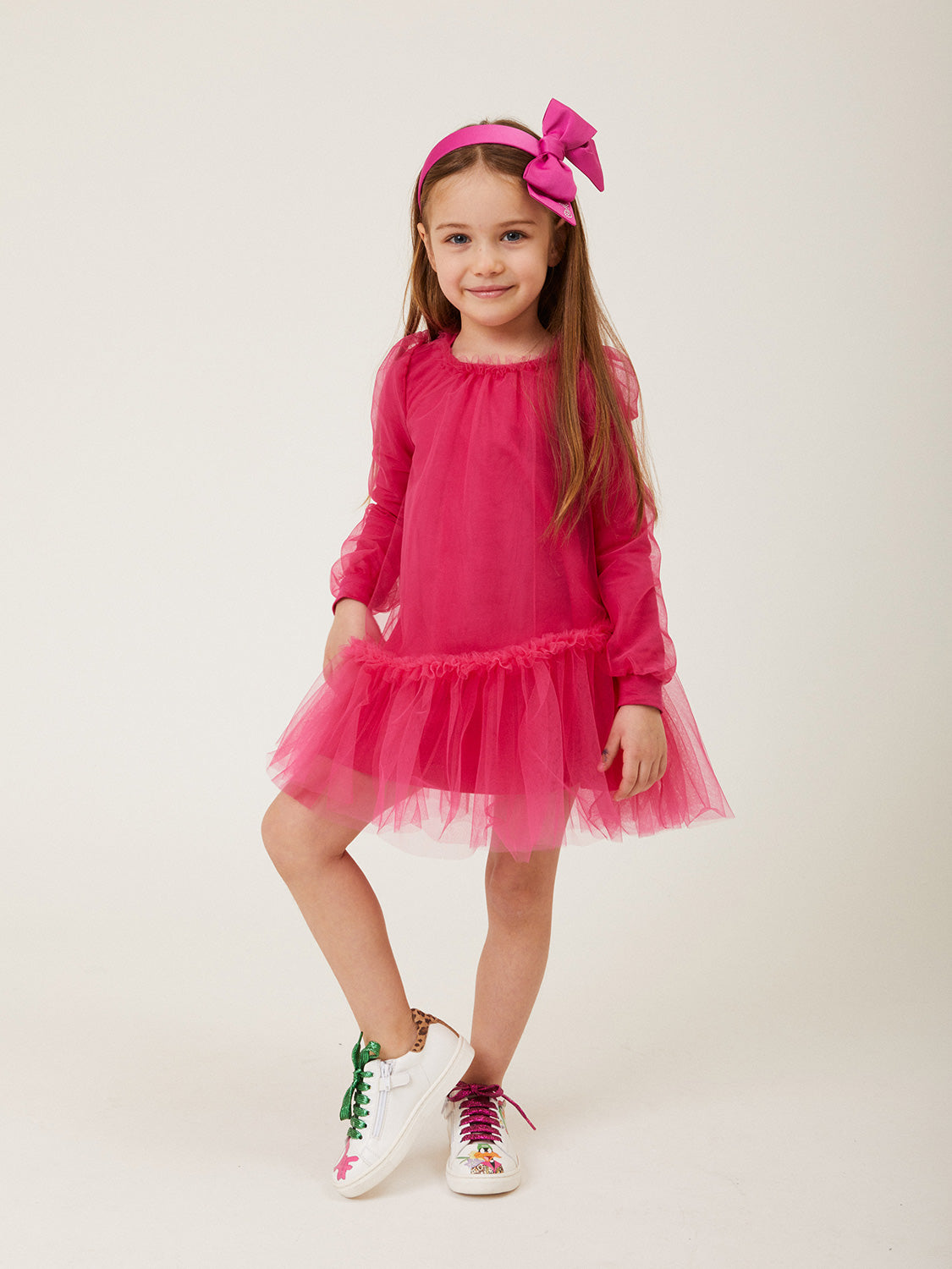 Monnalisa Kids dress Fuchsia in Fuchsia 6801094850-2.jpg | NICKIS.com