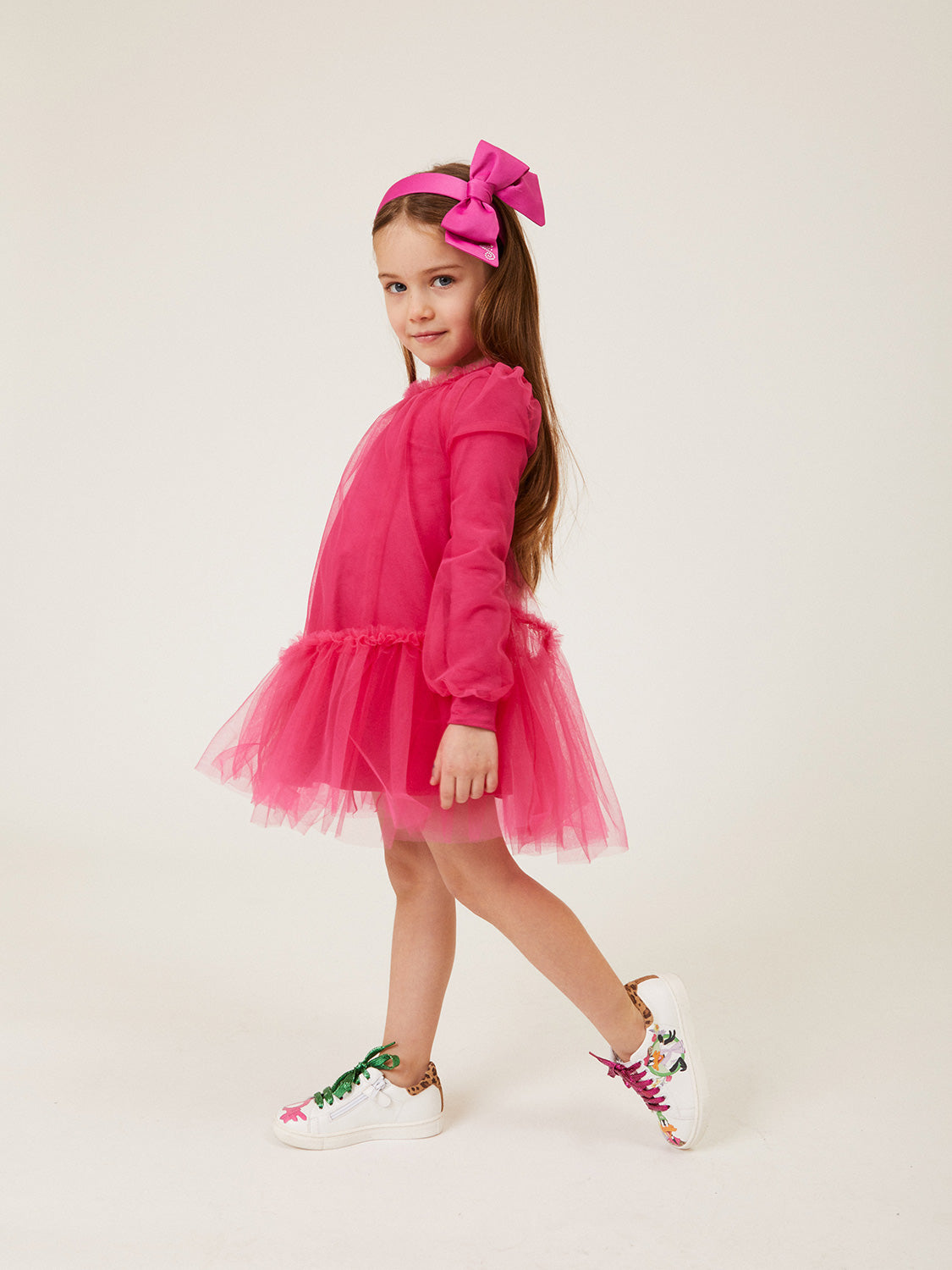 Monnalisa Kids dress Fuchsia in Fuchsia 6801094850-3.jpg | NICKIS.com