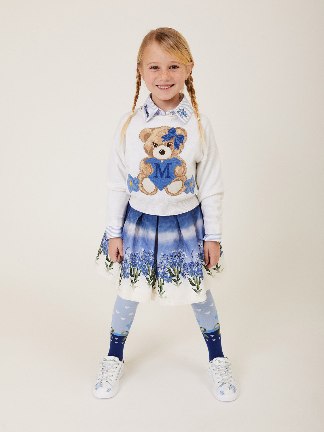 Monnalisa Kids skirt Blue in Blue 6801400257-2.jpg | NICKIS.com