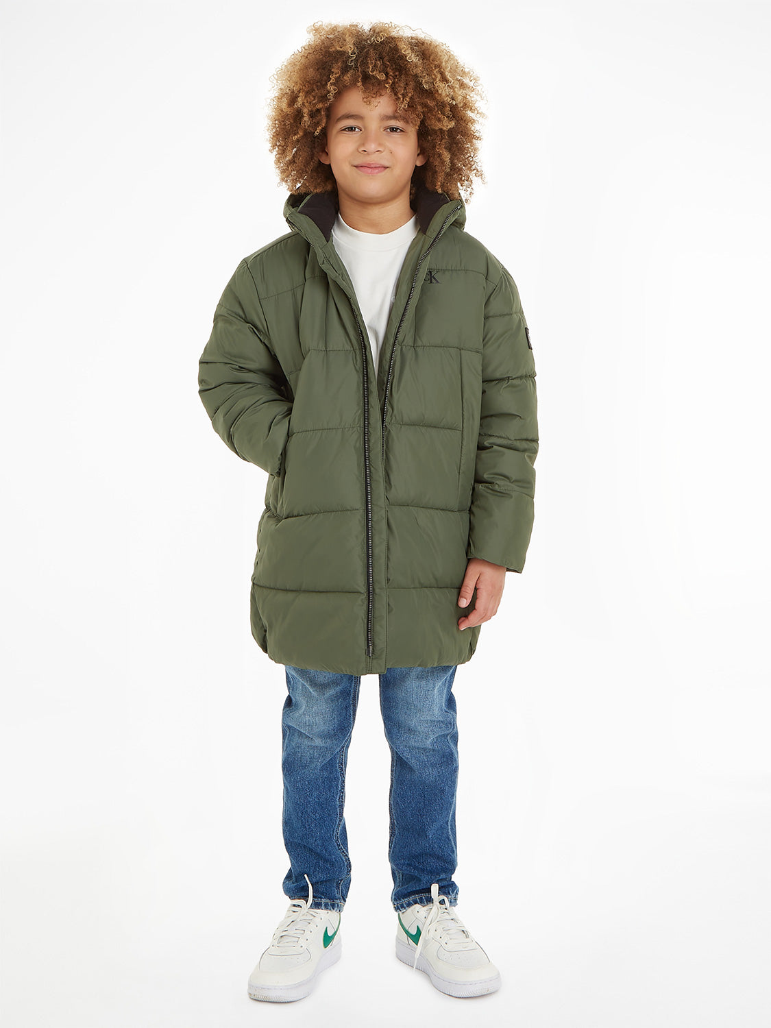 Calvin Klein Boys Essential Parka Puffer in Green 16 Yrs