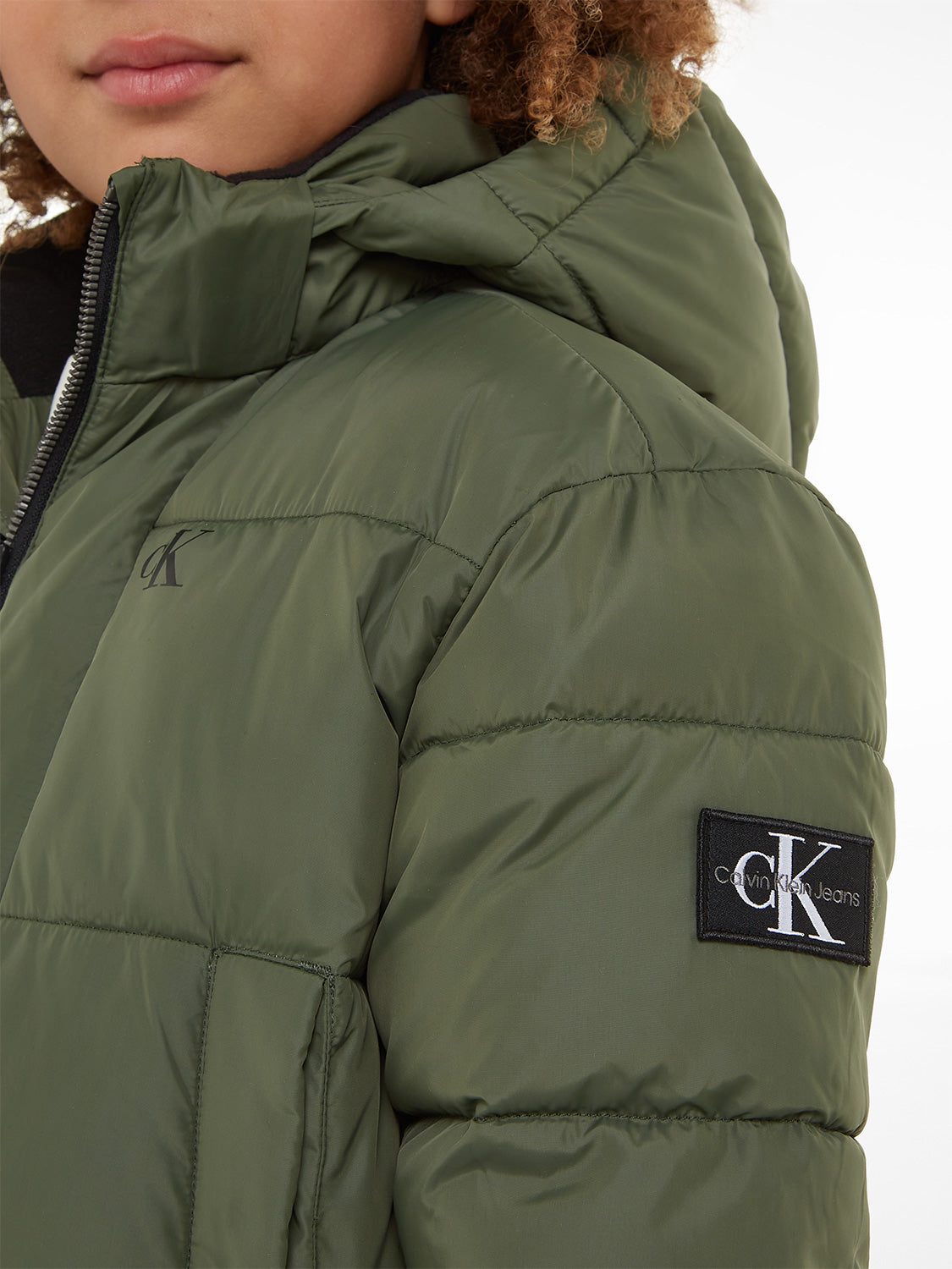 Calvin Klein Boys Essential Parka Puffer in Green 16 Yrs