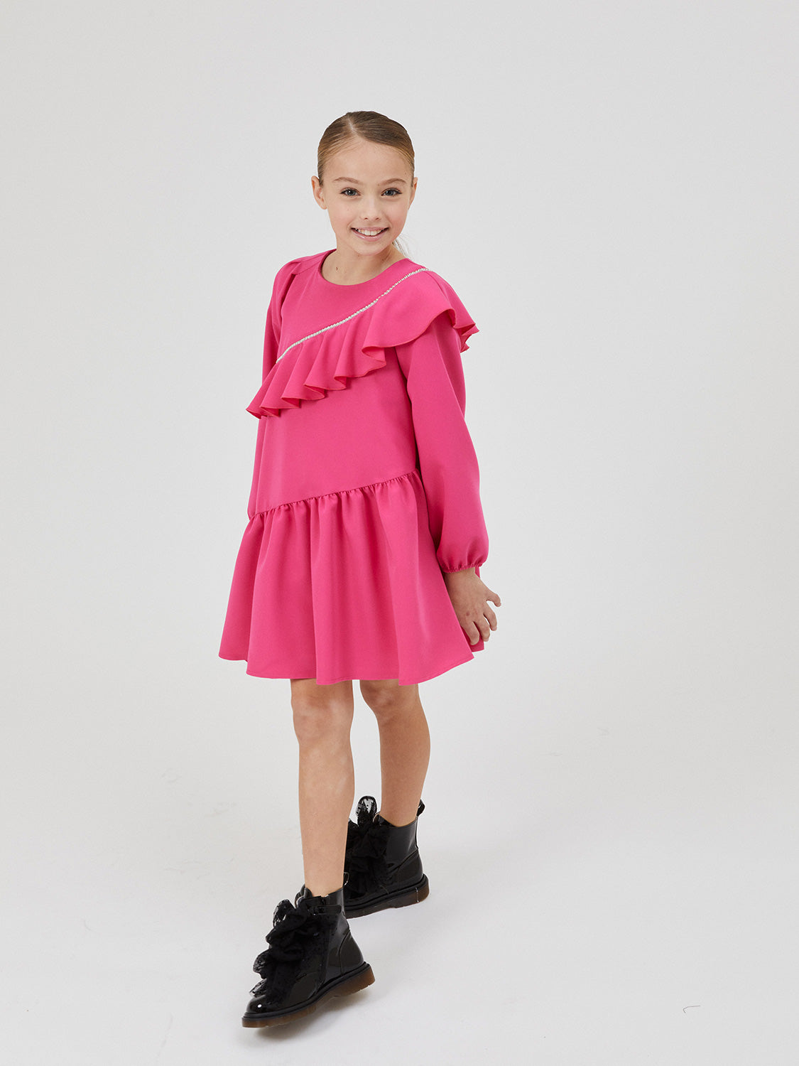 Monnalisa Kids dress Fuchsia in Fuchsia 6801966857-2.jpg | NICKIS.com