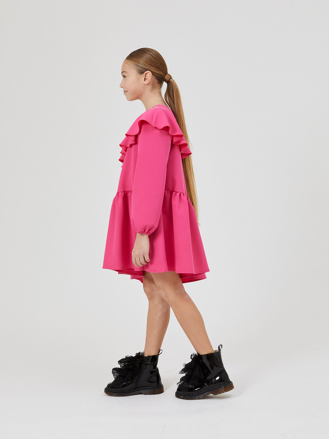 Monnalisa Kids dress Fuchsia in Fuchsia 6801966857-3.jpg | NICKIS.com