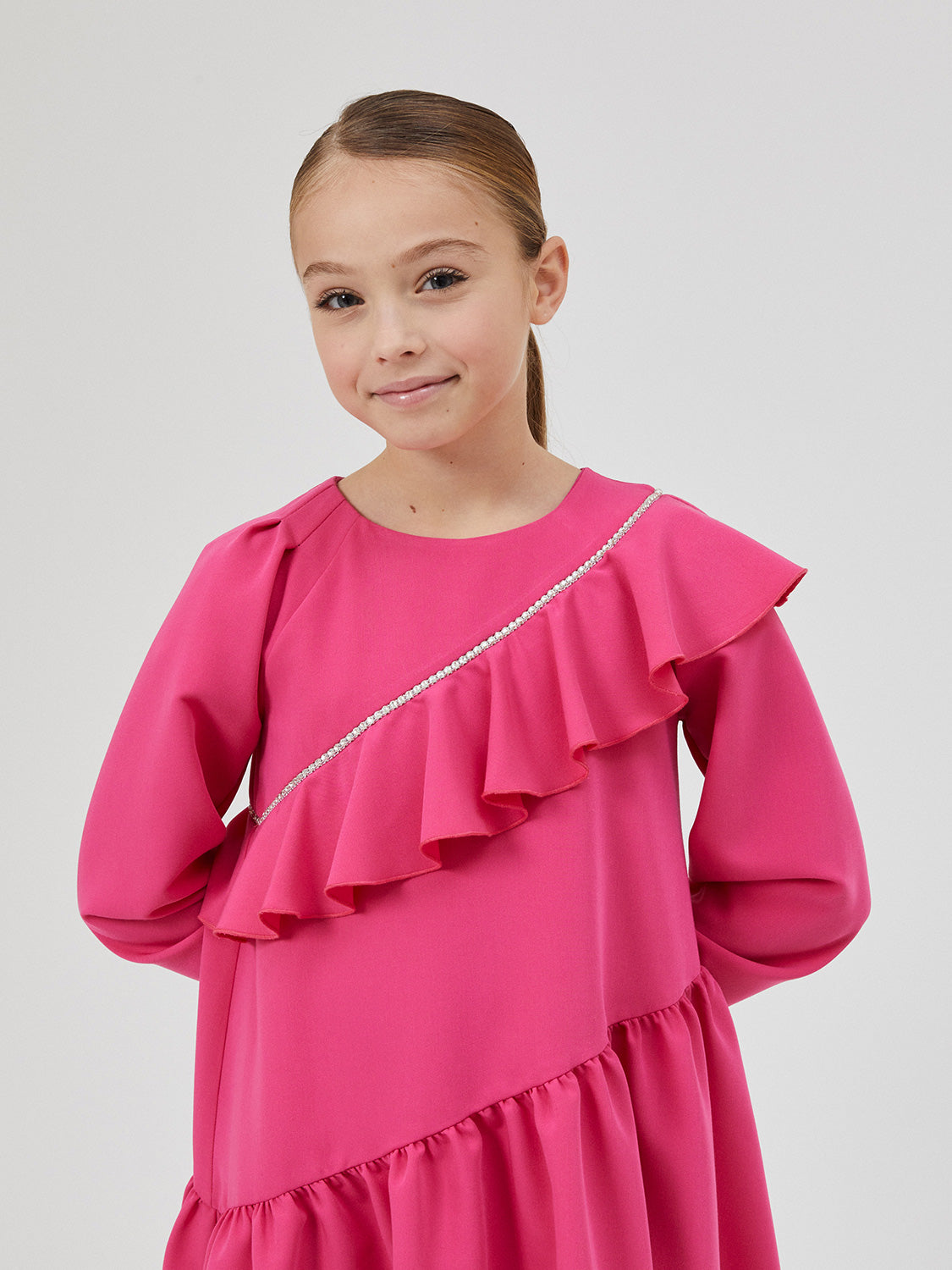 Monnalisa Kids dress Fuchsia in Fuchsia 6801966857-8.jpg | NICKIS.com