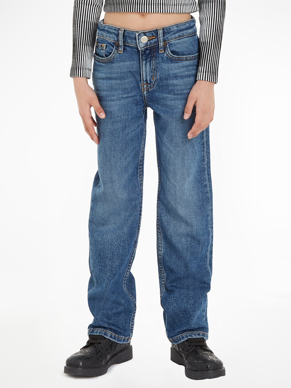 Calvin Klein Kids jeans Hr Straight Auth Dark Blue Blue in Blue 6802607536-2.jpg | NICKIS.com