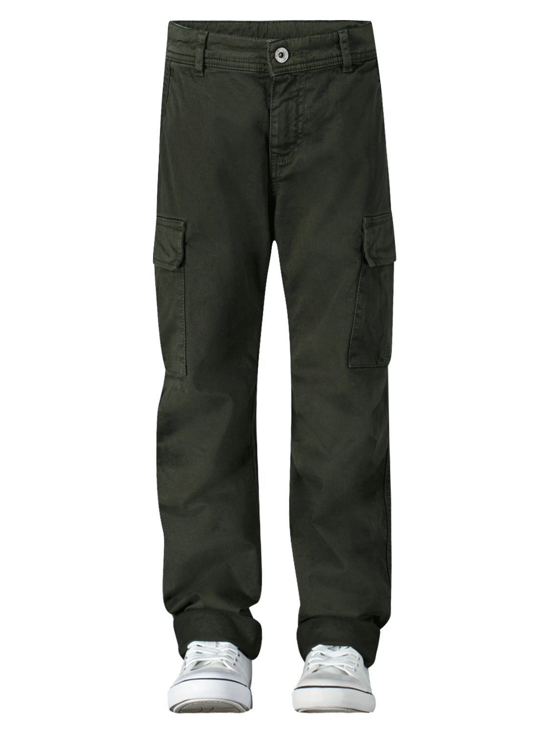 PLEASE - THE TROUSERS Kids Cargo Trousers Olive Green in Olive Green 6803083504-2.jpg | NICKIS.com