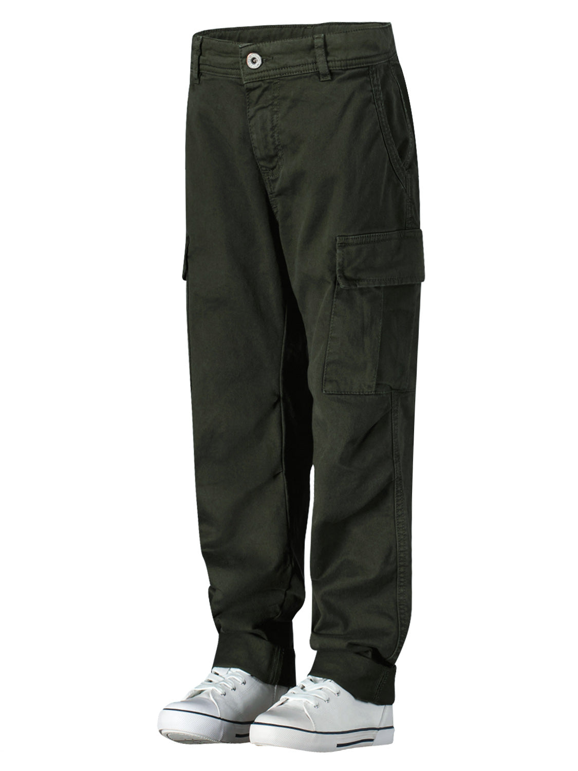 PLEASE - THE TROUSERS Kids Cargo Trousers Olive Green in Olive Green 6803083504-3.jpg | NICKIS.com