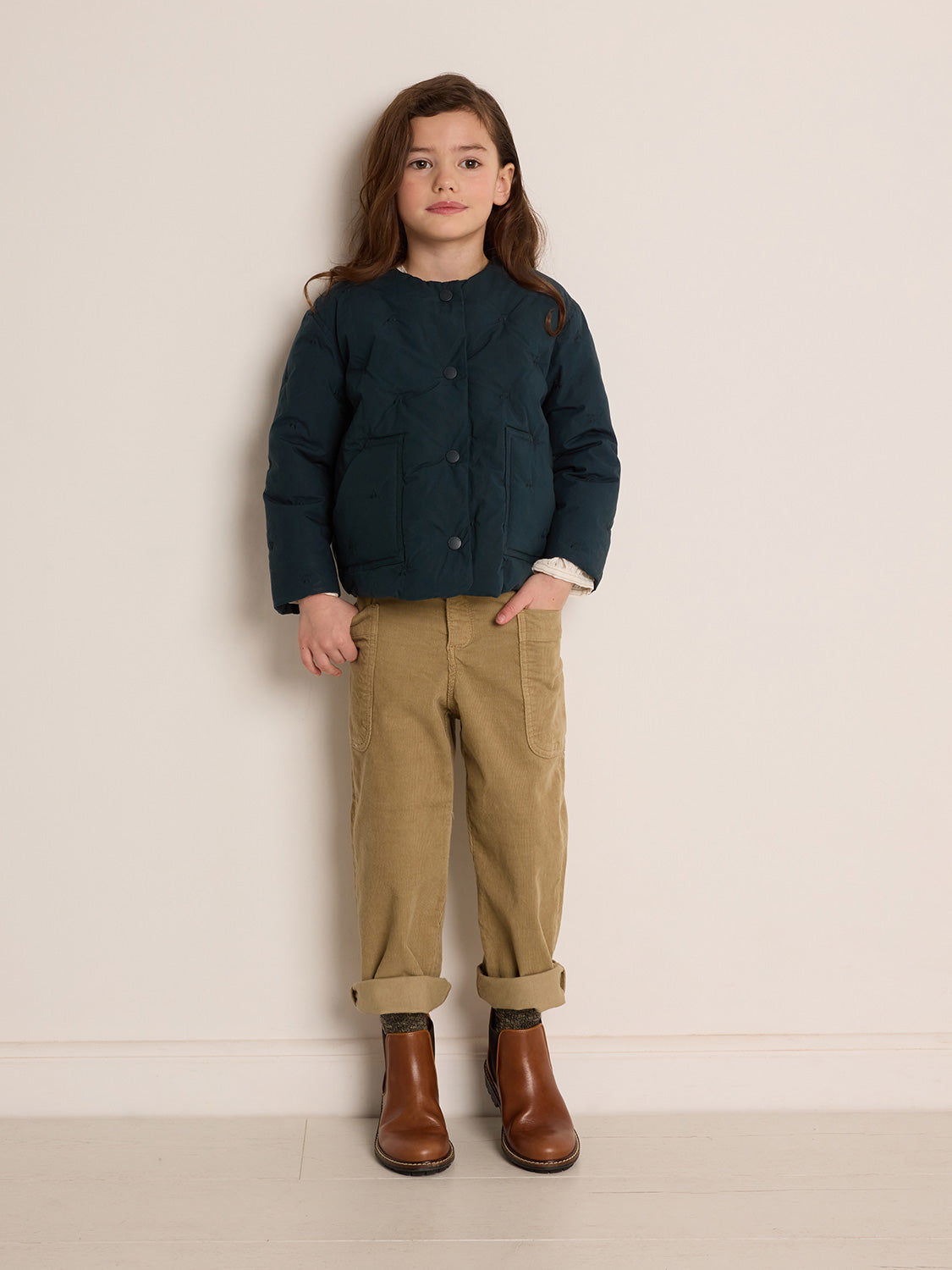 Bonpoint Kids Corduroy Trousers Looping Camel in Camel 6803142836-2.jpg | NICKIS.com