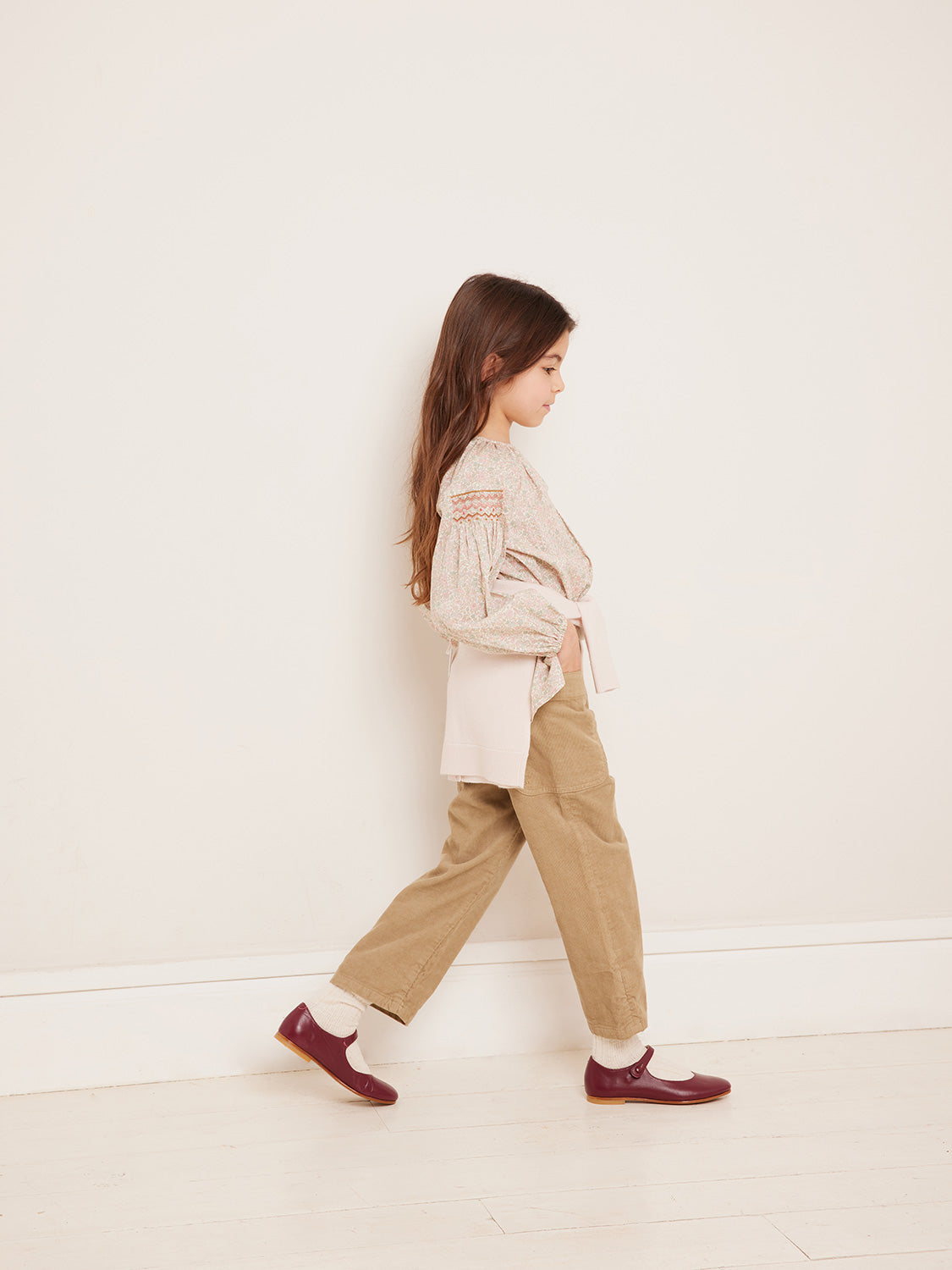 Bonpoint Kids Corduroy Trousers Looping Camel in Camel 6803142836-3.jpg | NICKIS.com