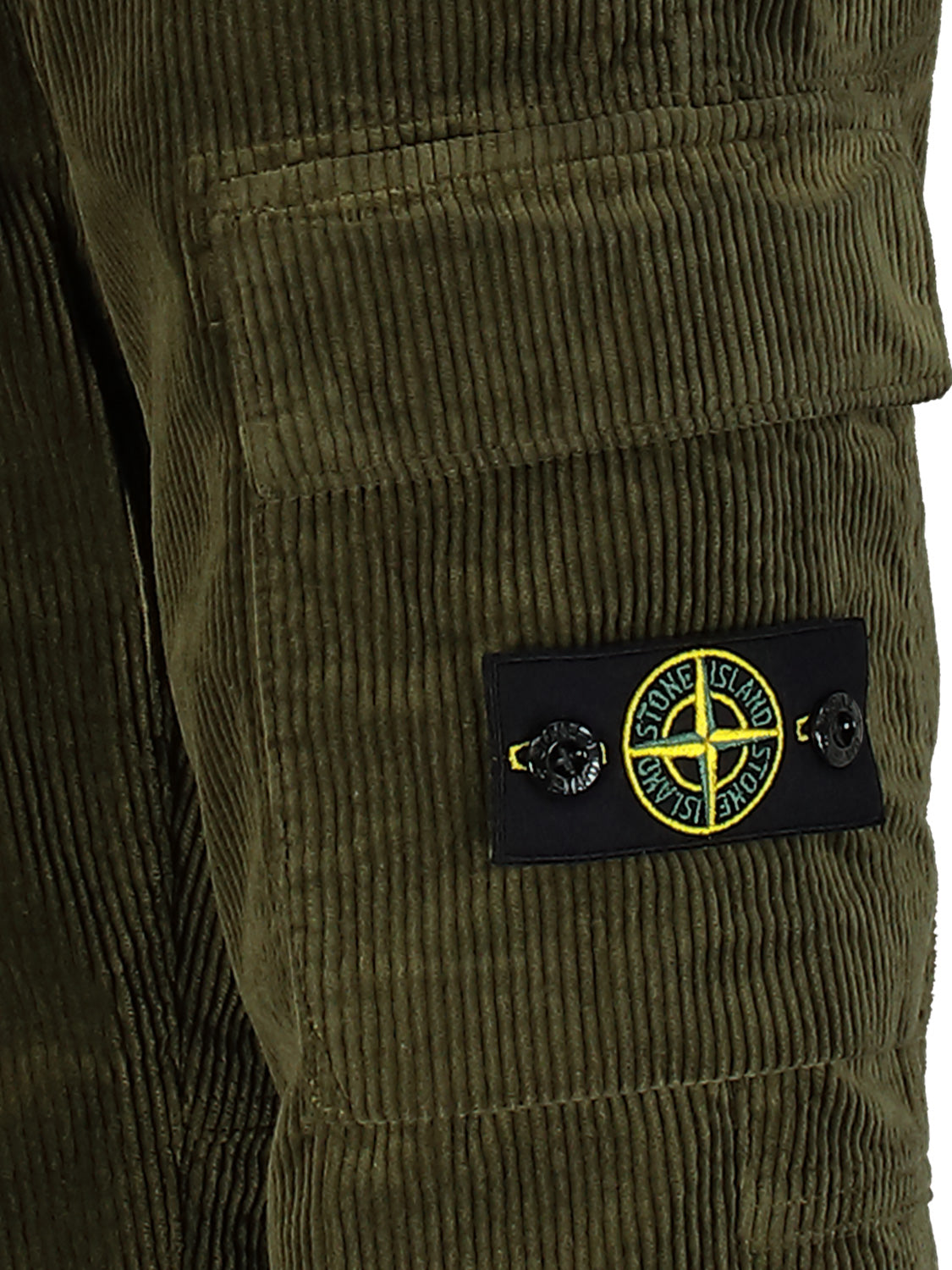 STONE ISLAND JUNIOR Kids Corduroy Trousers Olive Green in Olive Green 6803471022-7.jpg | NICKIS.com