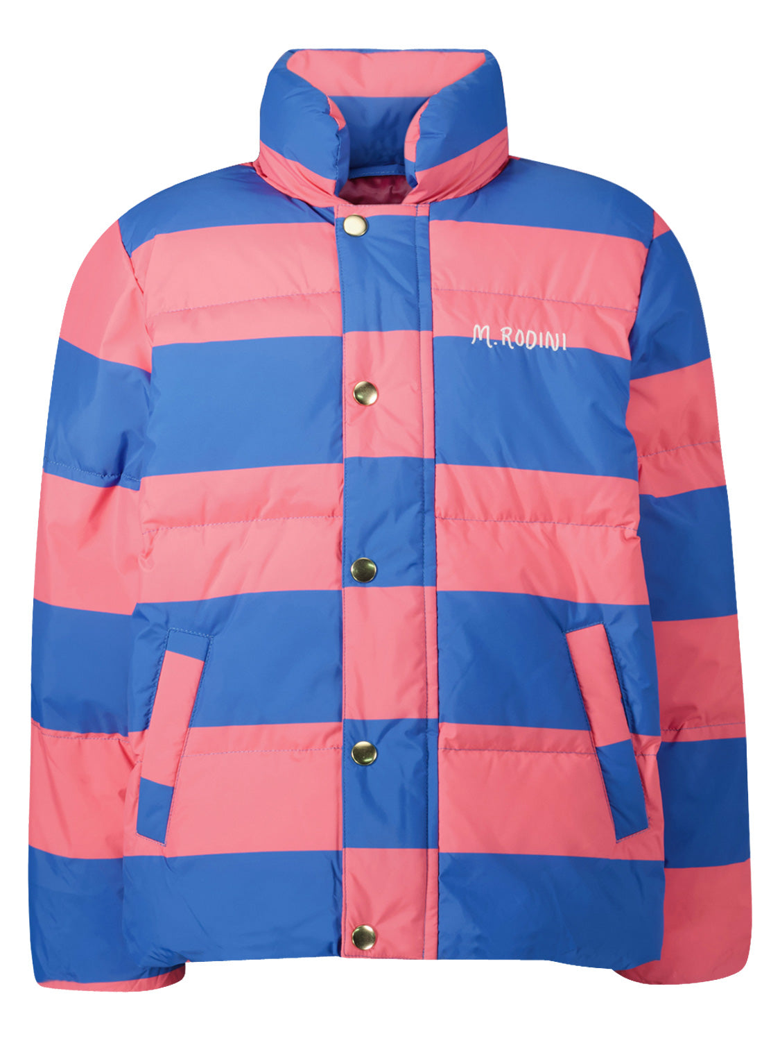 Mini Rodini Kids winter jacket Stripe Fuchsia in Fuchsia 6803572458-1.jpg | NICKIS.com