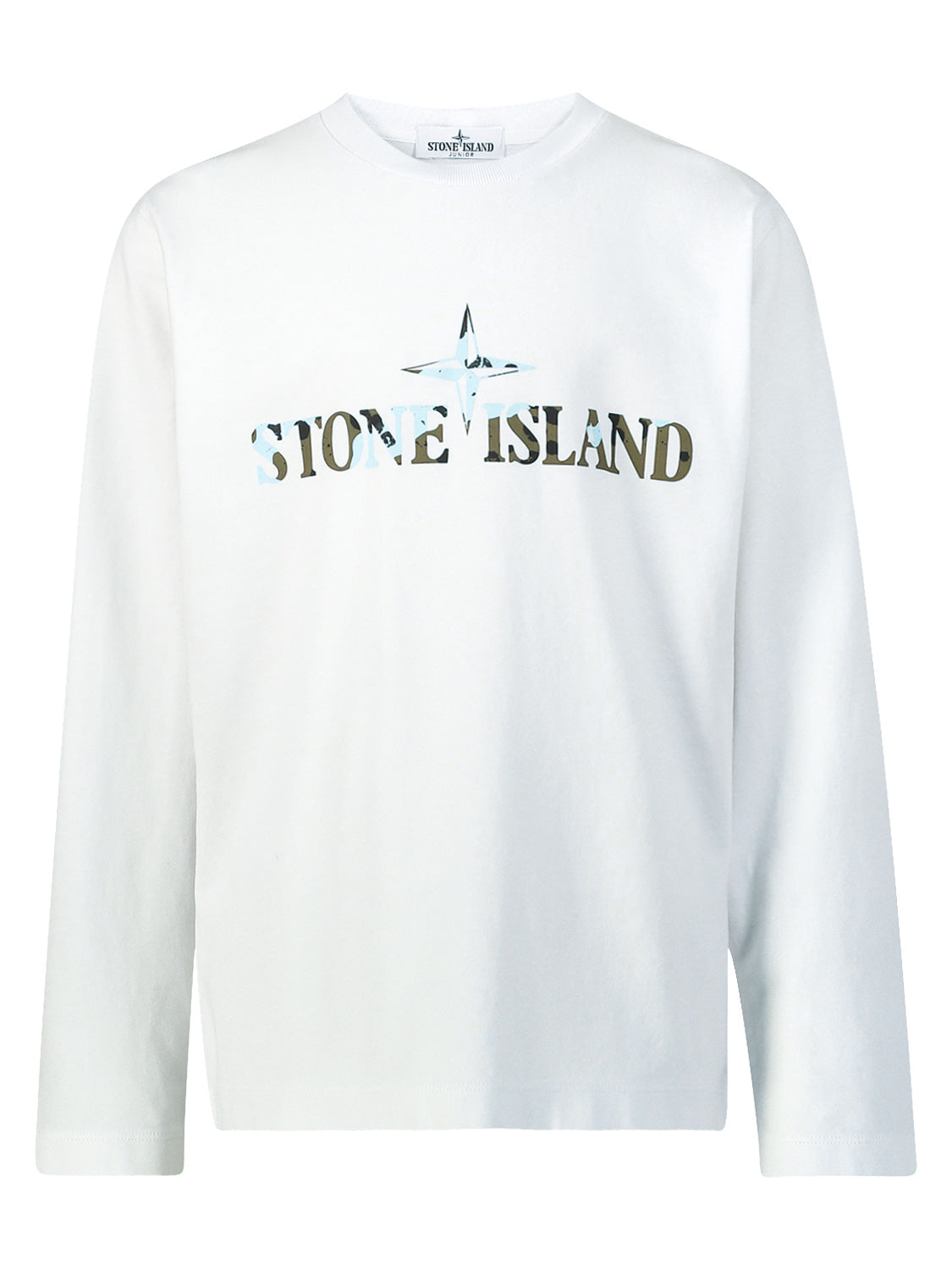 STONE ISLAND JUNIOR Kids long-sleeve White in White 6803879890-1.jpg | NICKIS.com