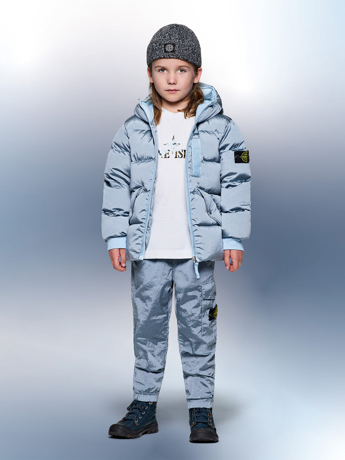 STONE ISLAND JUNIOR Kids long-sleeve White in White 6803879890-2.jpg | NICKIS.com