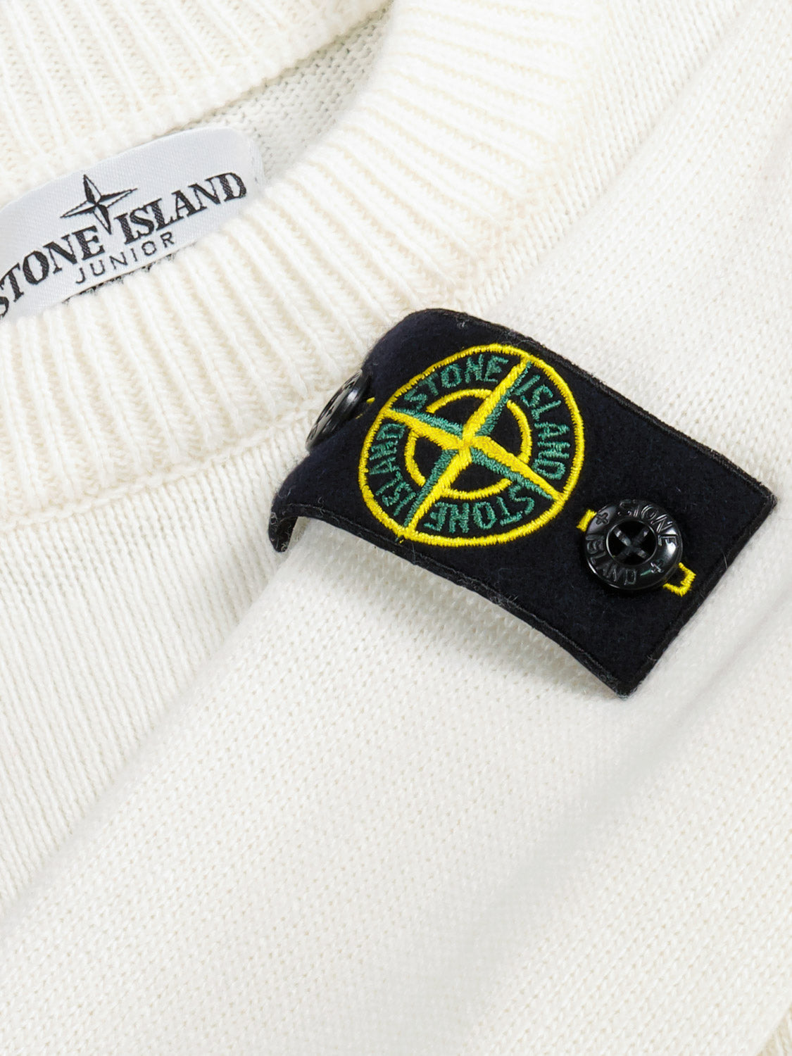 STONE ISLAND JUNIOR Kids Sweaters White in White 6804036221-7.jpg | NICKIS.com