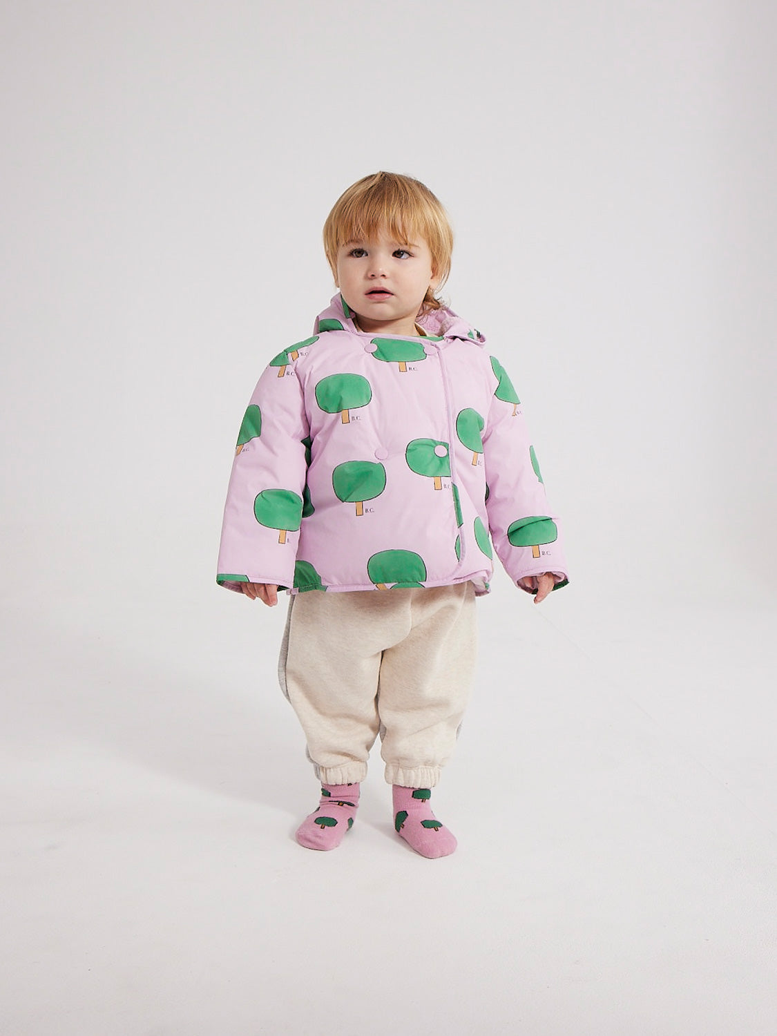 Bobo Choses Kids winter jacket Green Tree Lilac in Lilac 6804320678-2.jpg | NICKIS.com