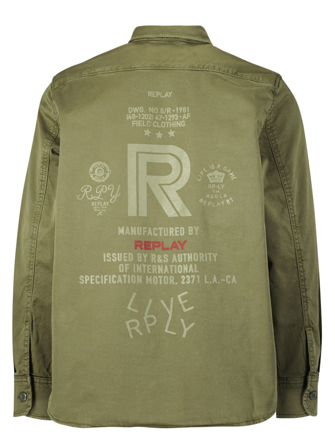 Replay & Sons Kids shirt Olive Green in Olive Green 6804372813-4.jpg | NICKIS.com