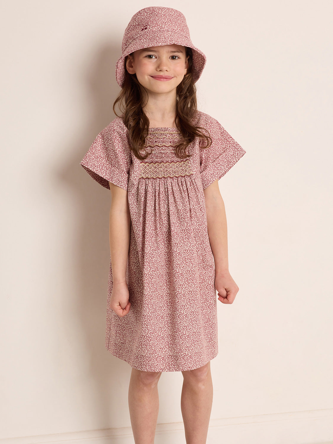 Bonpoint Kids dress Paysanne Burgundy in Burgundy 6804563152-2.jpg | NICKIS.com