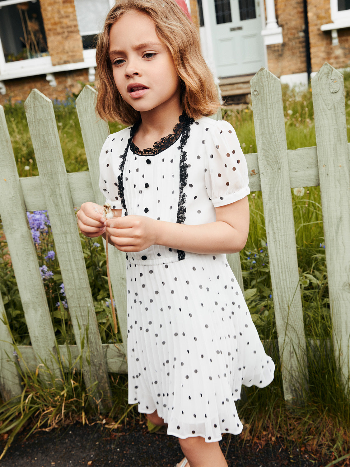 Self-Portrait Kids dress White in White 6805509224-2.jpg | NICKIS.com