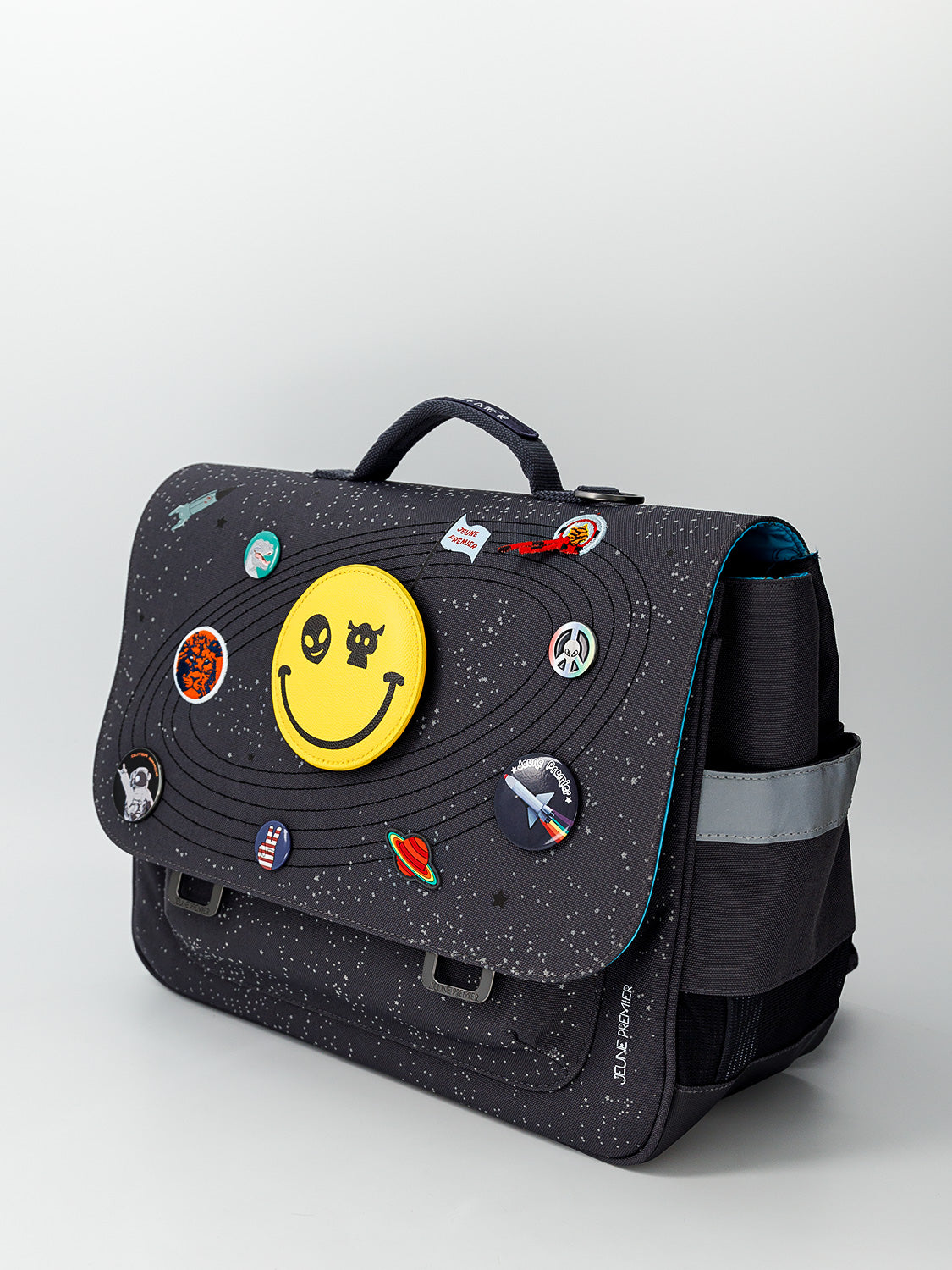 Jeune Premier Kids Satchels Midi Space Invaders Anthracite Grey in Anthracite Grey 6805951011-2.jpg | NICKIS.com