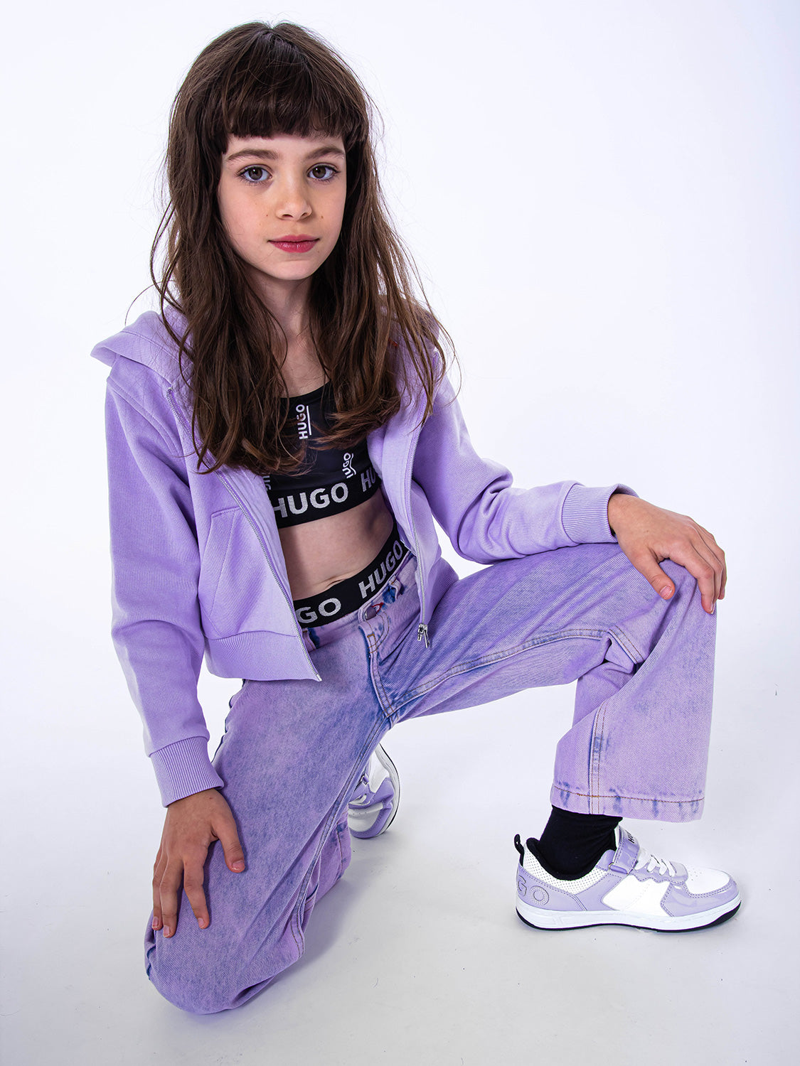 HUGO Kids Sweat Jacket Lilac in Lilac 6806144097-2.jpg | NICKIS.com