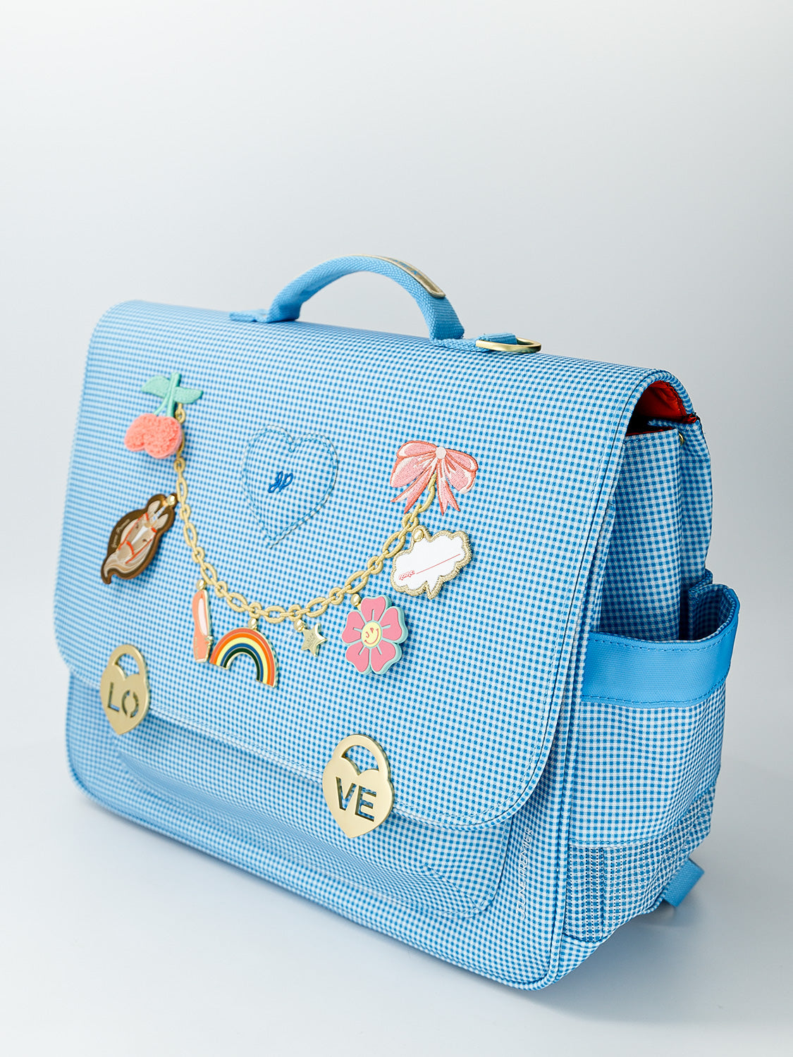 Jeune Premier Kids Satchels Midi Vichy Love Blue in Blue 6807401690-2.jpg | NICKIS.com