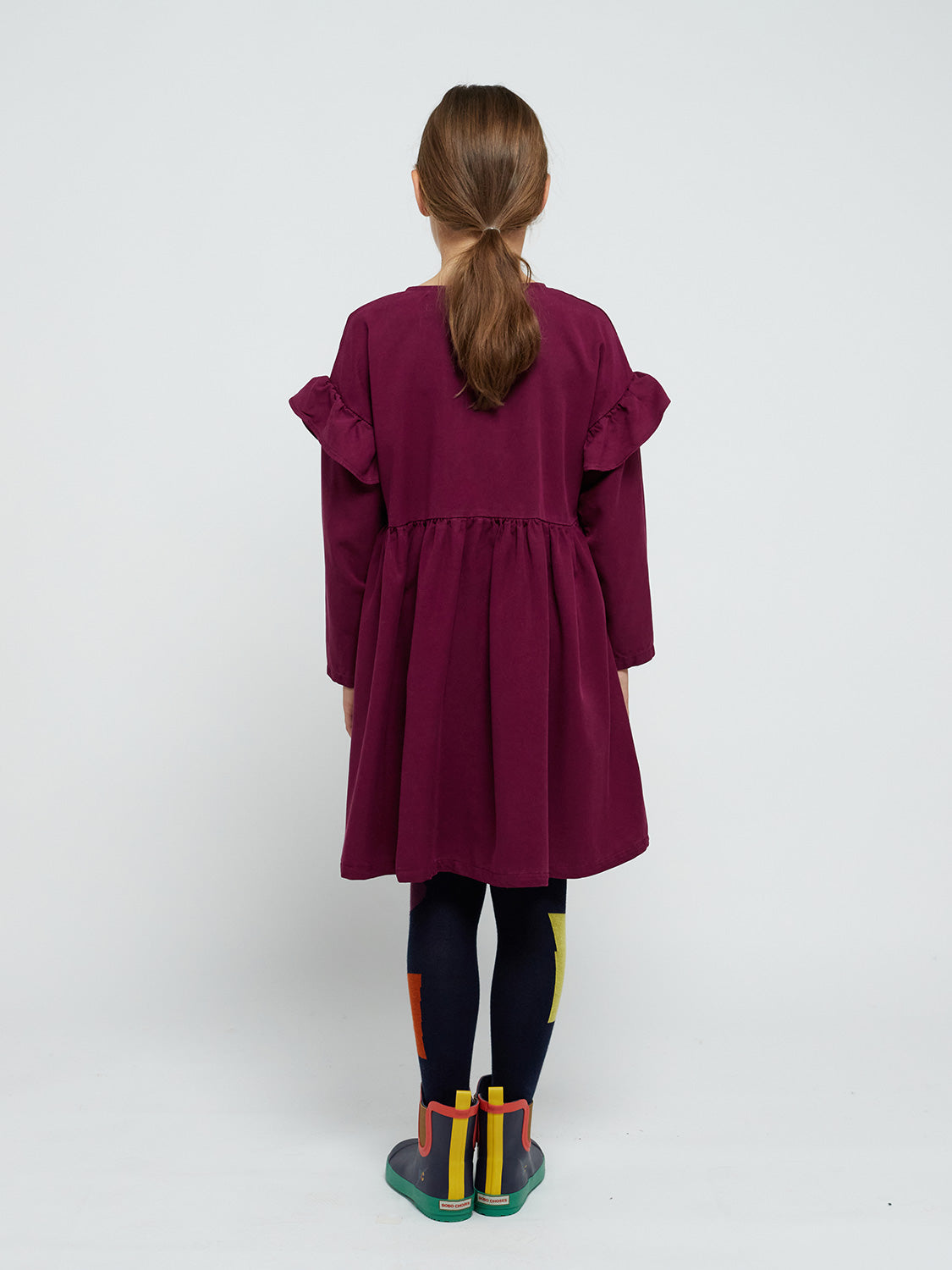 Bobo Choses Kids dress Geometric Shapes Burgundy in Burgundy 6807422497-3.jpg | NICKIS.com