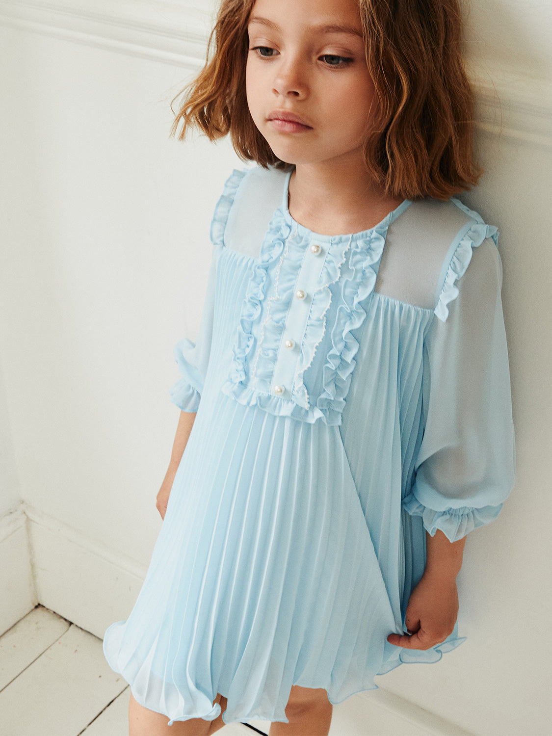 Self-Portrait Kids dress Blue in Blue 6808308824-2.jpg | NICKIS.com