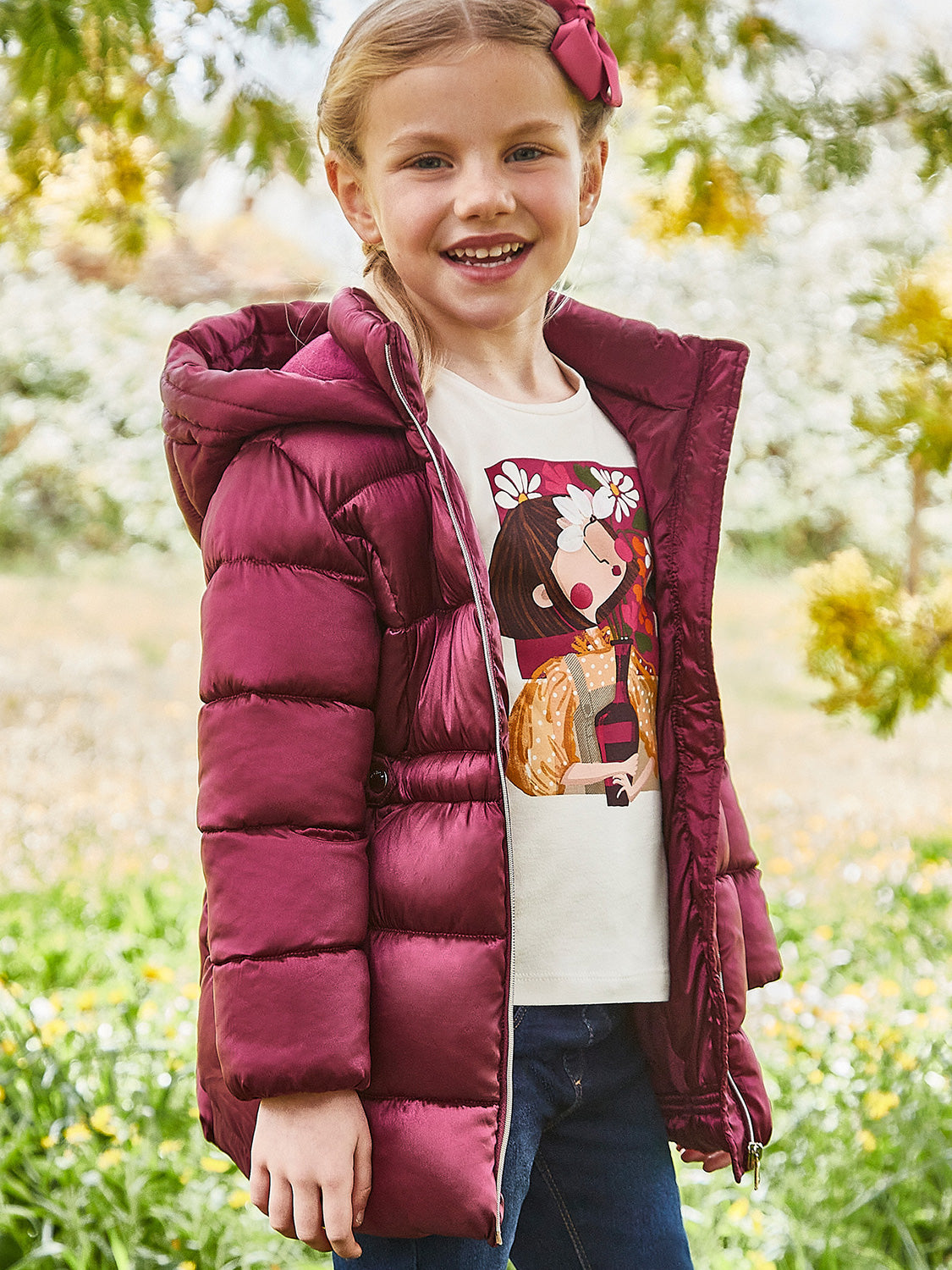 Burgundy coat girls on sale