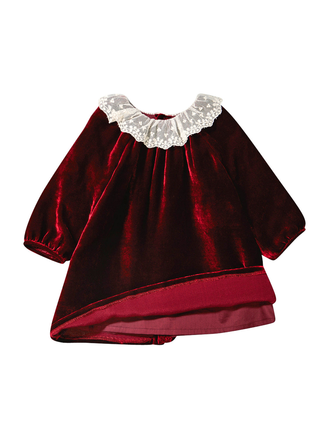 Bonpoint Kids dress Flavili Burgundy in Burgundy 6809070733-4.jpg | NICKIS.com