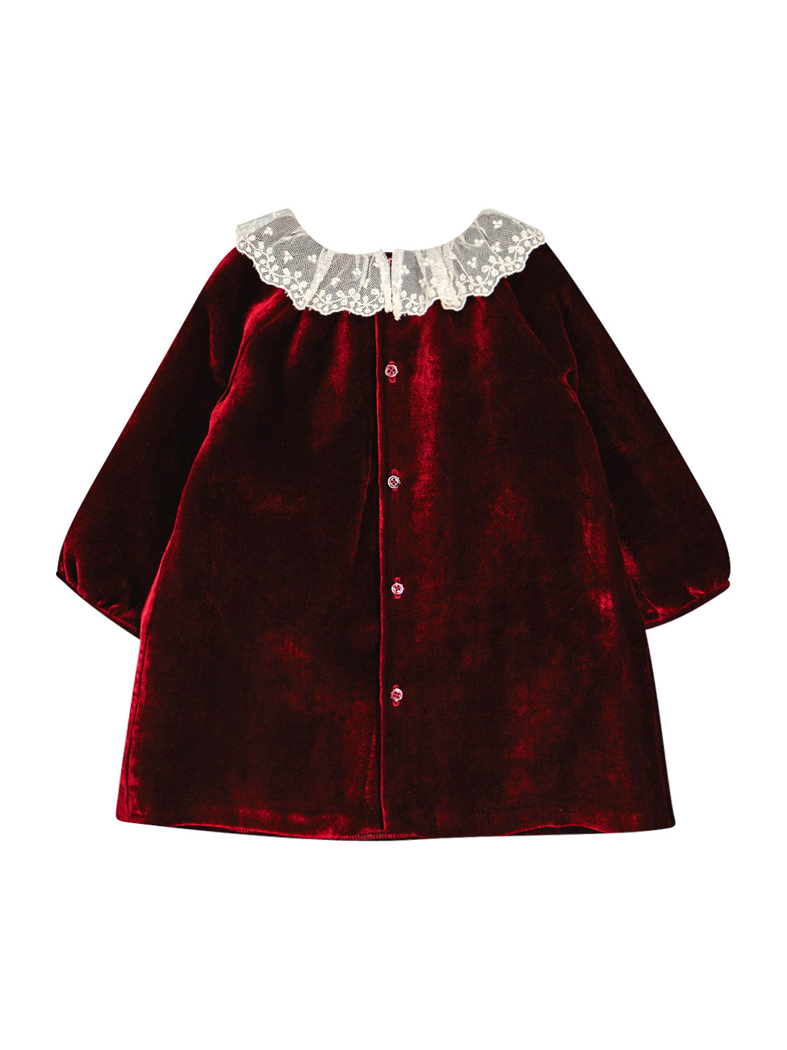 Bonpoint Kids dress Flavili Burgundy in Burgundy 6809070733-5.jpg | NICKIS.com