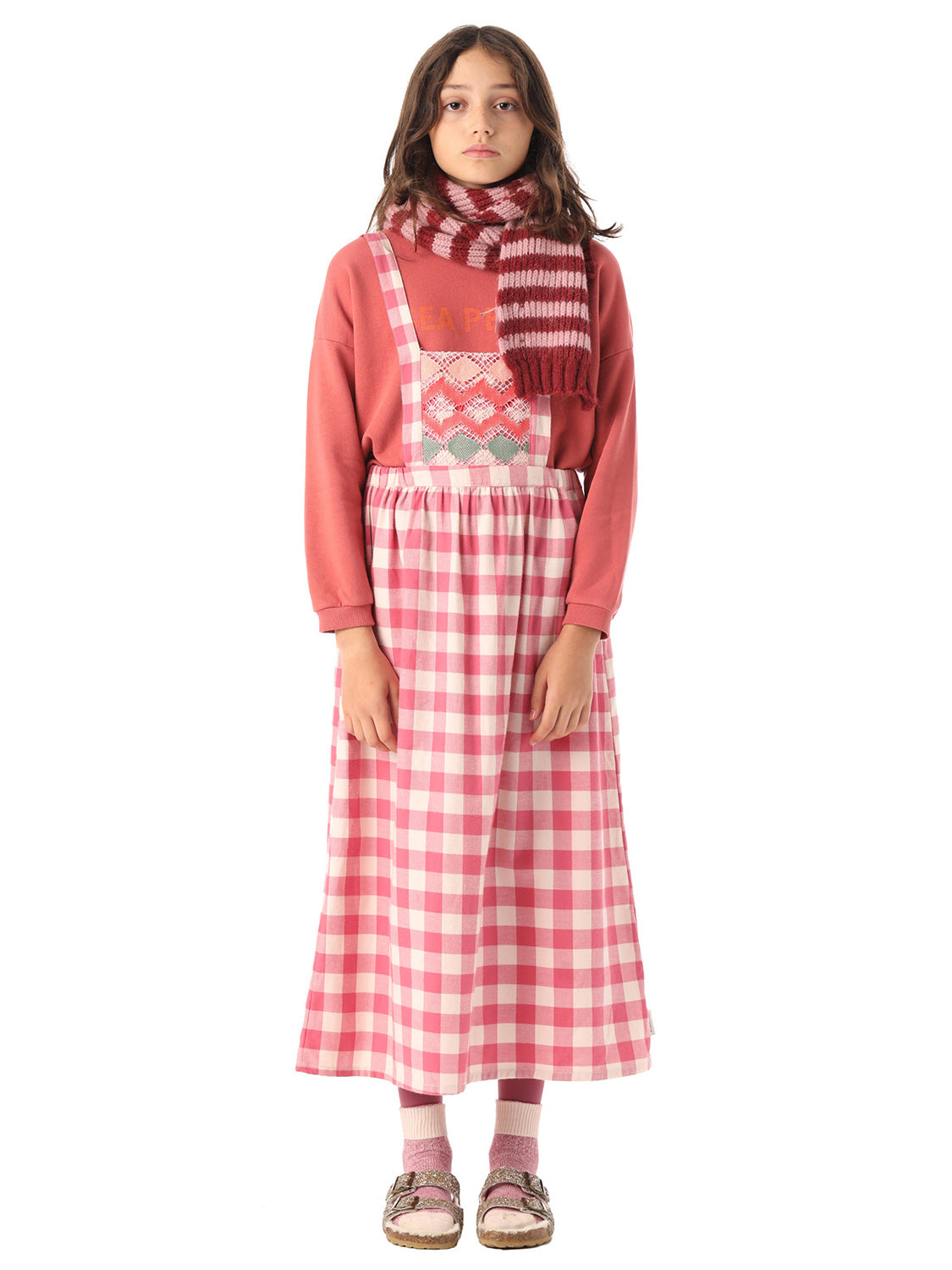 Piupiuchick Kids Dungaree dress Fuchsia in Fuchsia 6809123930-2.jpg | NICKIS.com