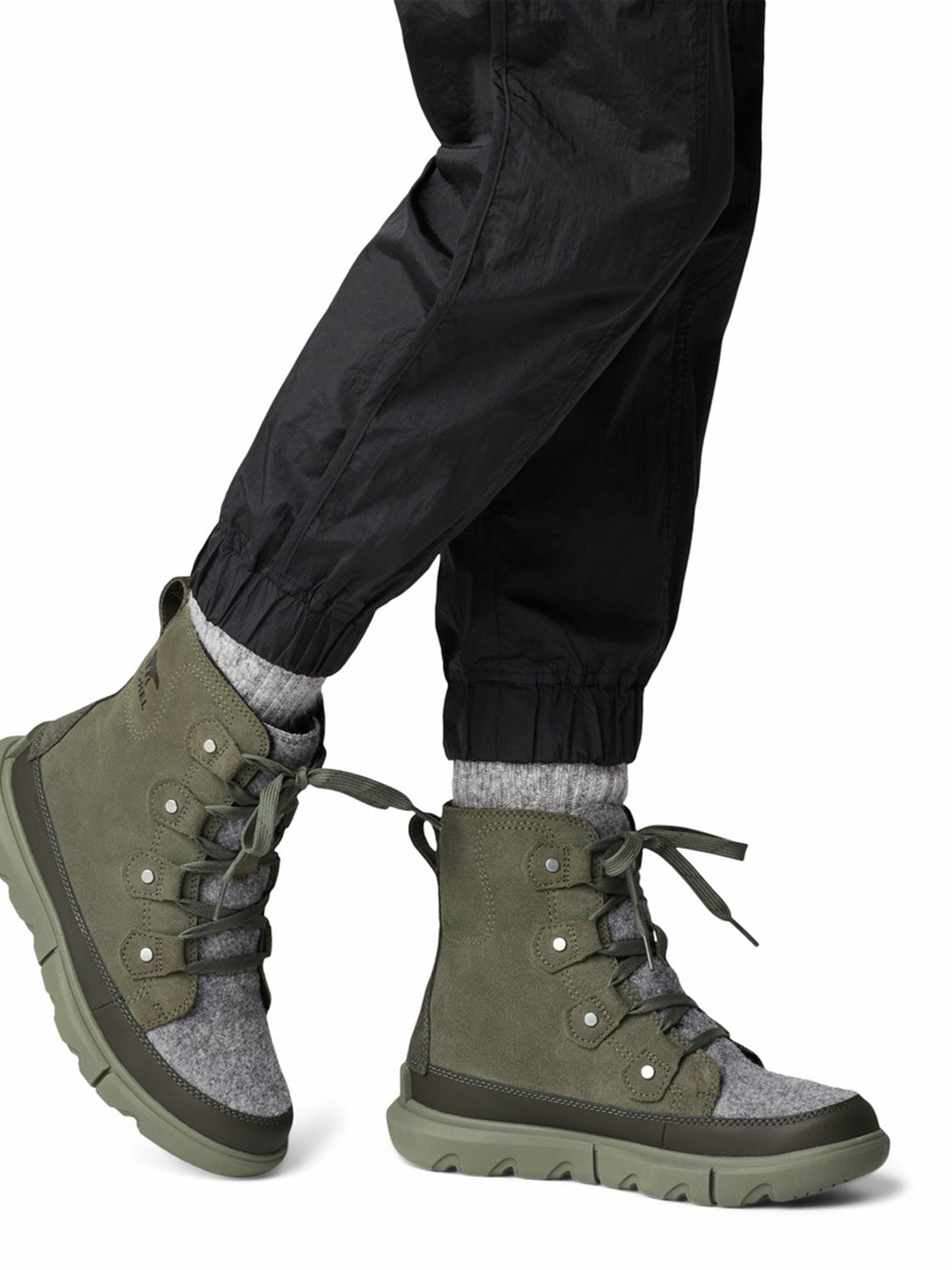 Sorel Kids Boots Explorer Next Joan WP Olive Green in Olive Green 6809187196-8.jpg | NICKIS.com