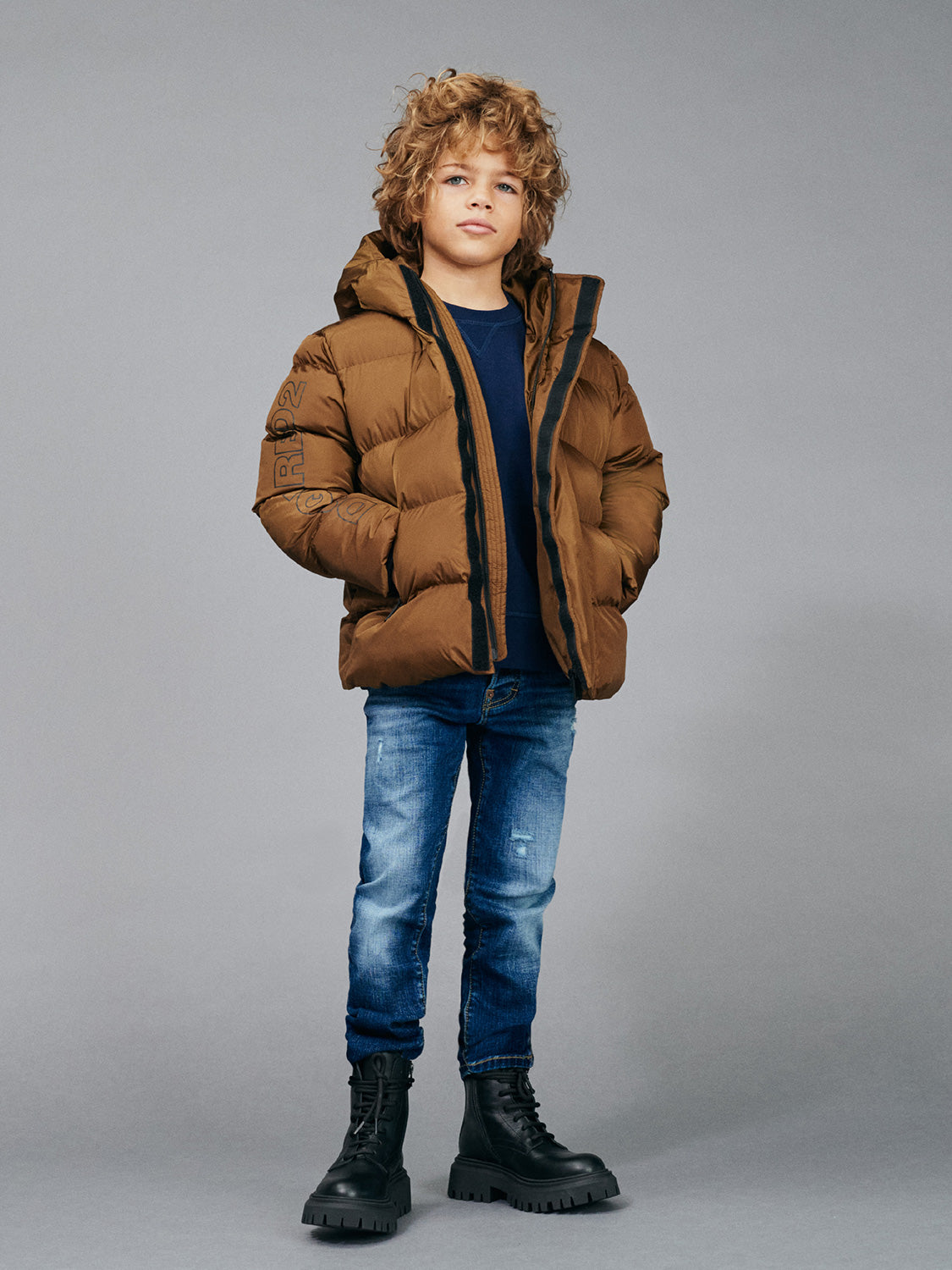 DSQUARED2 Kids winter jacket Brown in Brown 6809339803-2.jpg | NICKIS.com