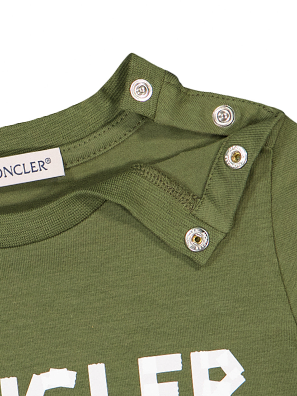 Moncler Enfant Kids t-shirt Olive Green in Olive Green 6900000072-8.jpg | NICKIS.com