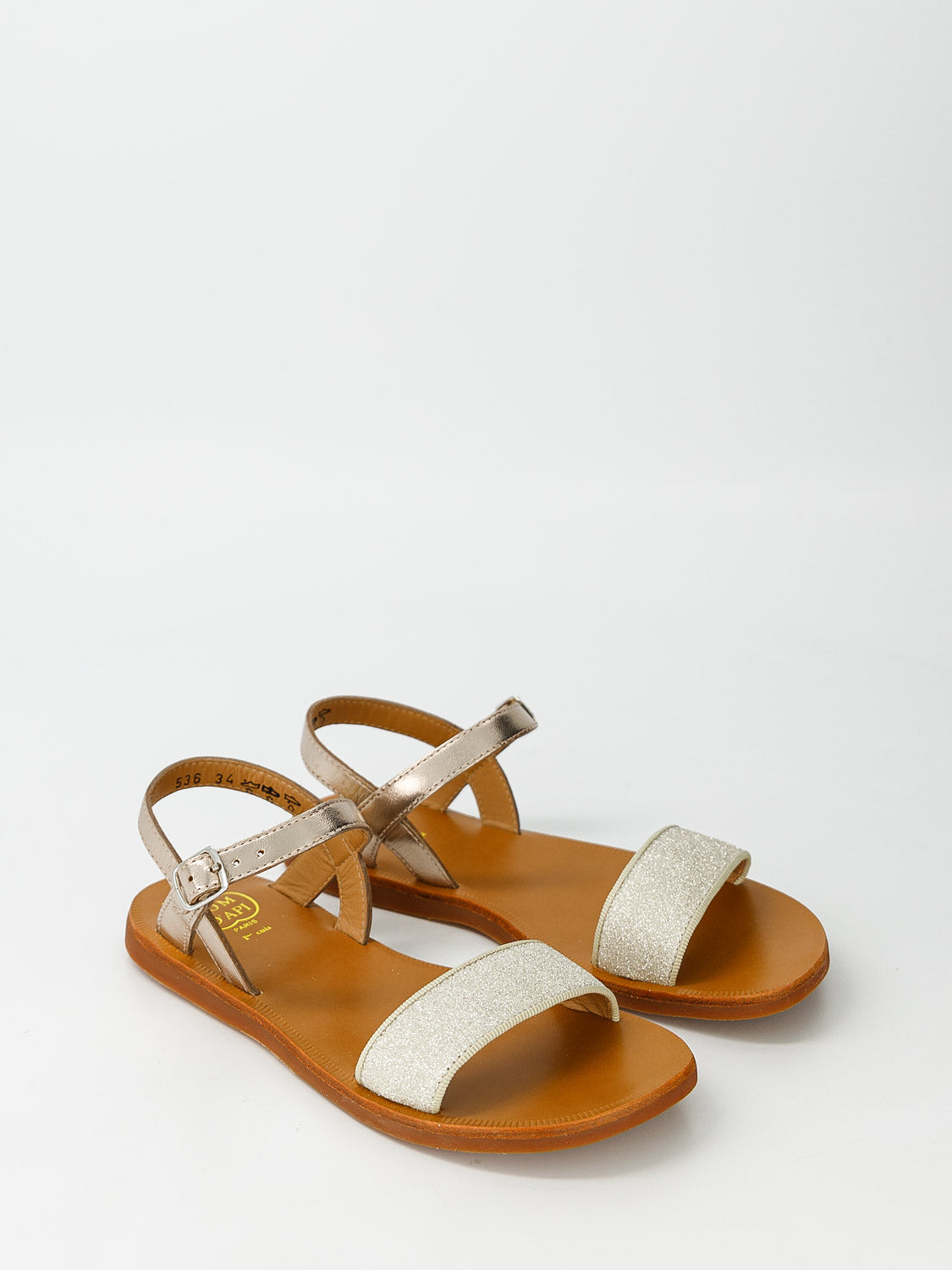 POM D'API Kids sandals Plagette Buckle Tao Metallic in Metallic 6900000752-5.jpg | NICKIS.com