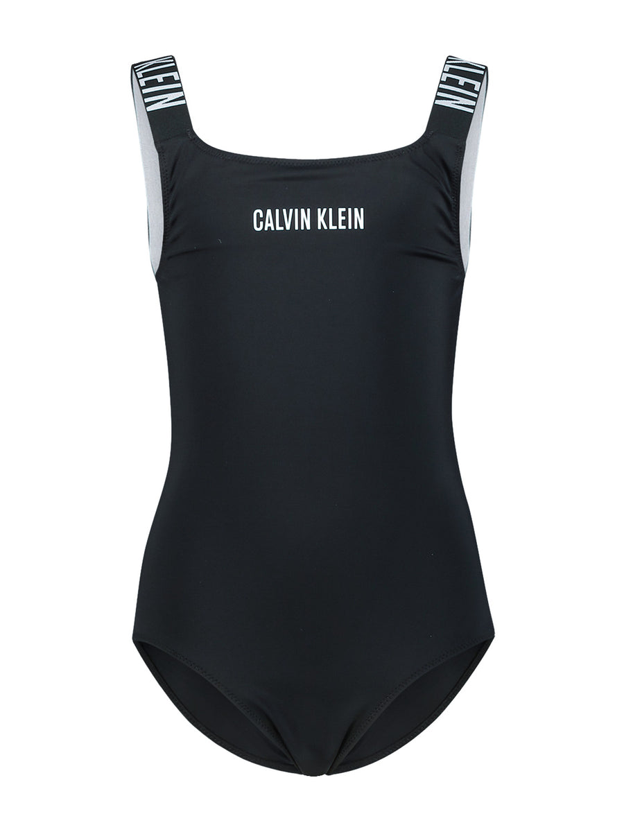 Calvin Klein Girls Black Logo Swimsuit