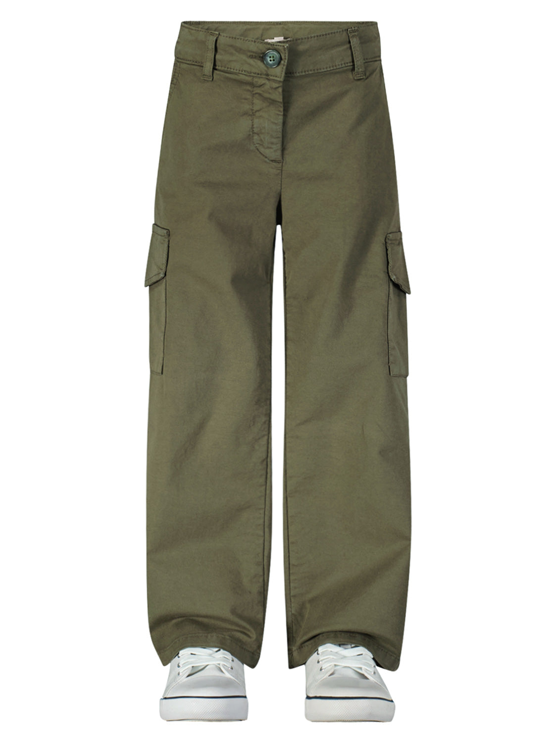 PLEASE - THE TROUSERS Kids Cargo Trousers Olive Green in Olive Green 6900445791-4.jpg | NICKIS.com