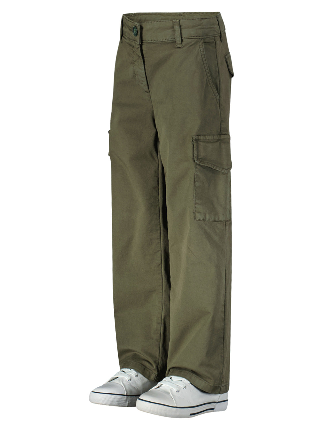 PLEASE - THE TROUSERS Kids Cargo Trousers Olive Green in Olive Green 6900445791-5.jpg | NICKIS.com