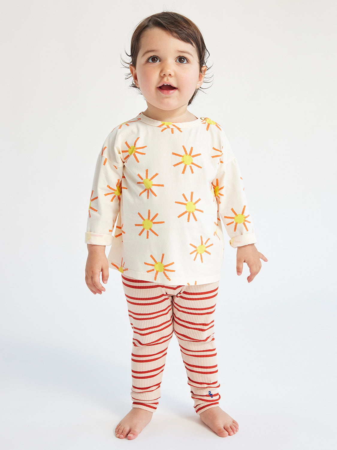 Bobo Choses Kids leggings Baby Red Stripes Beige in Beige 6900631469-2.jpg | NICKIS.com