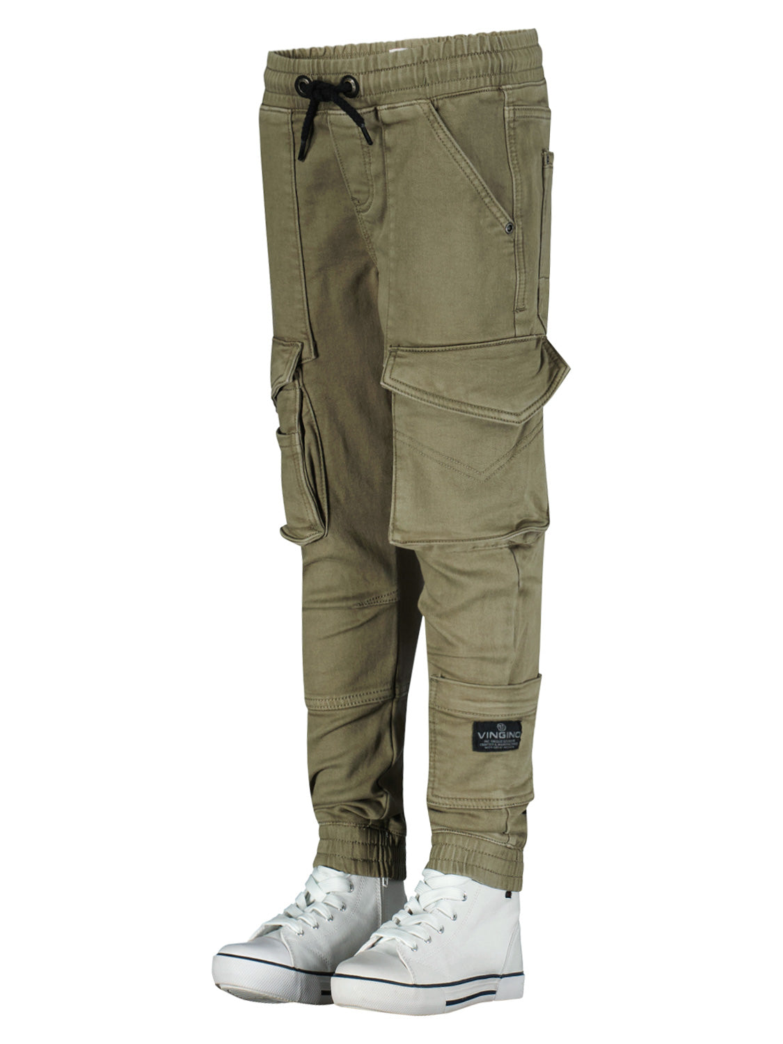 Vingino Kids Cargo Trousers Cosimo Khaki in Khaki 6901002534-5.jpg | NICKIS.com