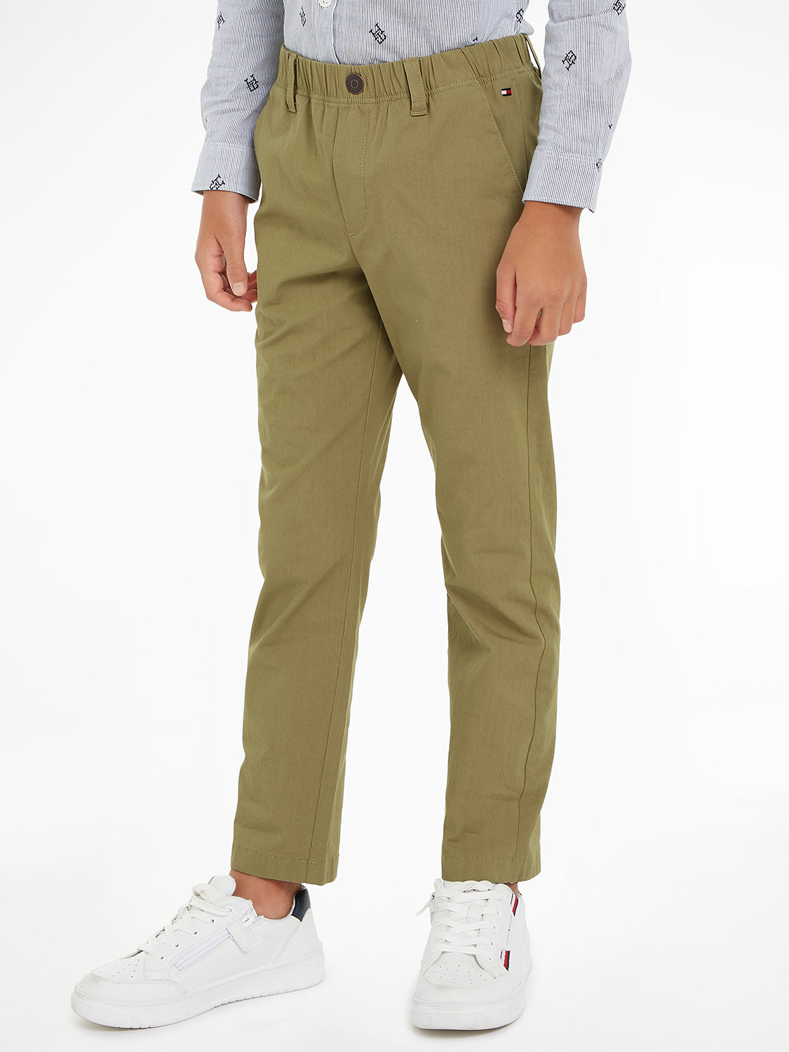 Tommy Hilfiger Kids pants Regular Pull On Olive Green in Olive Green 6901135895-2.jpg | NICKIS.com