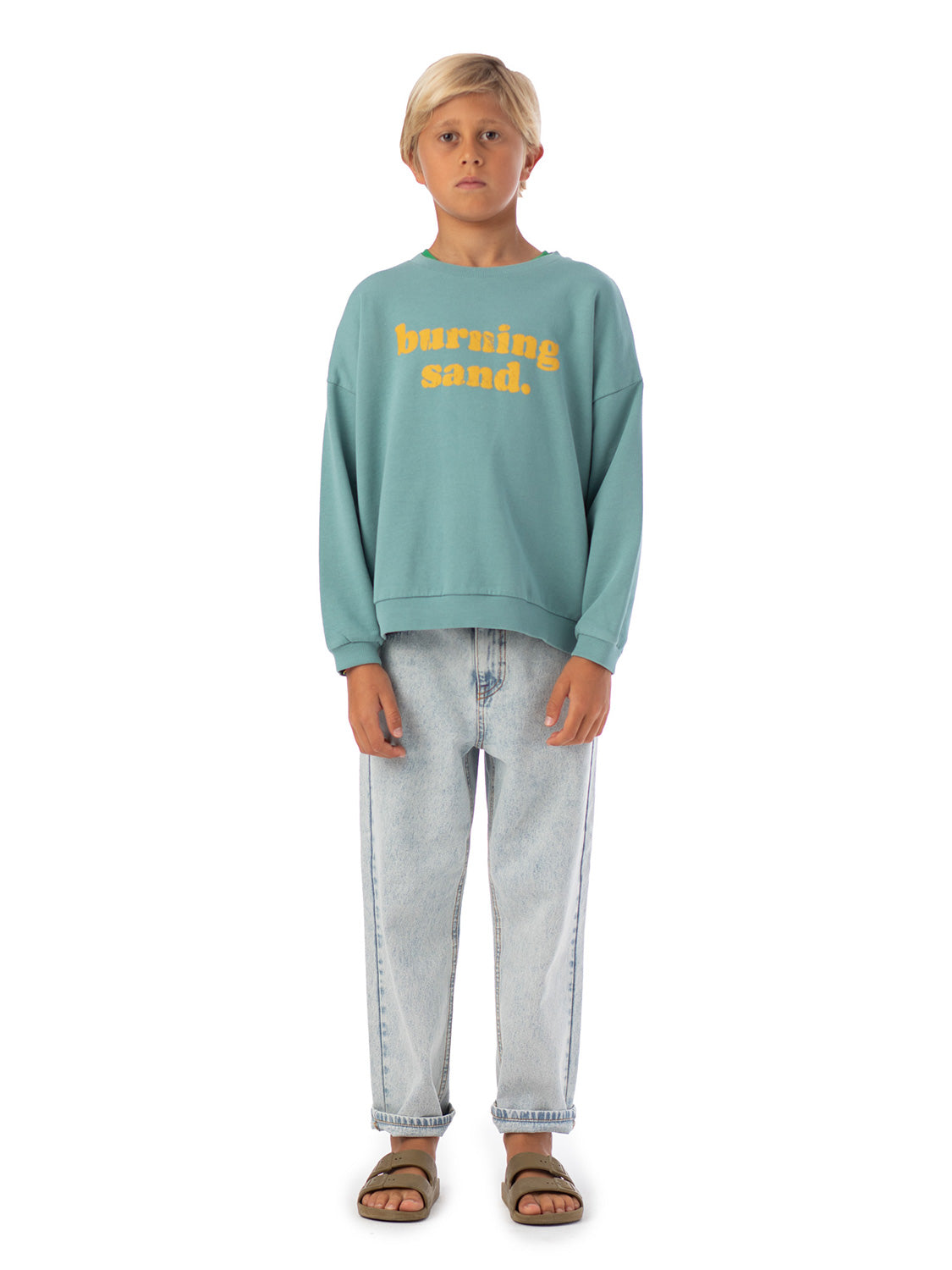 Piupiuchick Kids Sweatshirt Turquoise in Turquoise 6901667210-2.jpg | NICKIS.com