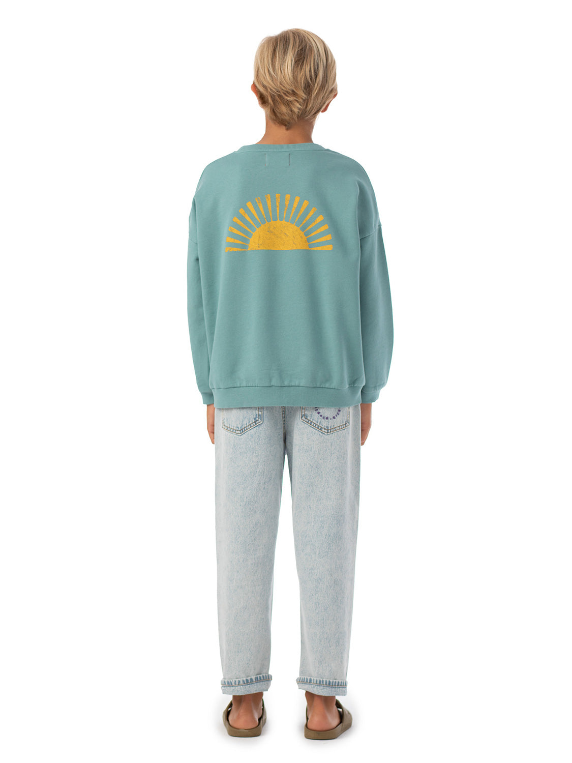 Piupiuchick Kids Sweatshirt Turquoise in Turquoise 6901667210-3.jpg | NICKIS.com