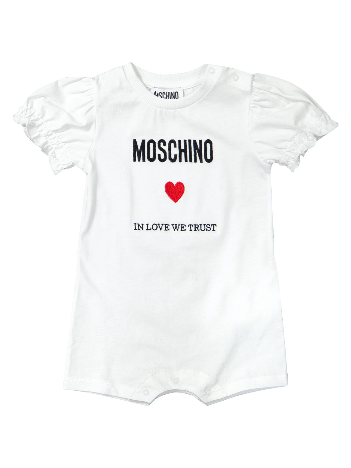 Moschino Kids babygrow White in White 6901884995-1.jpg | NICKIS.com