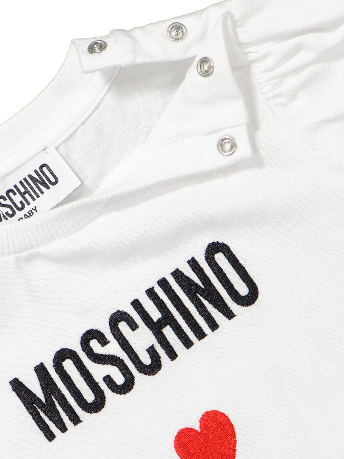 Moschino Kids babygrow White in White 6901884995-5.jpg | NICKIS.com